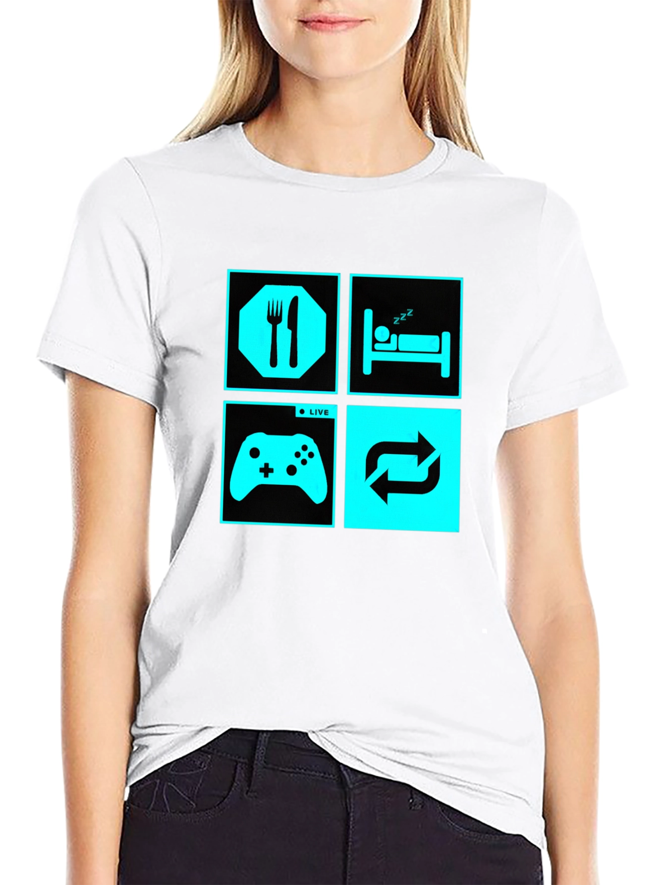 Eat Sleep Game Repeat T-Shirt | Gamer Life Tee