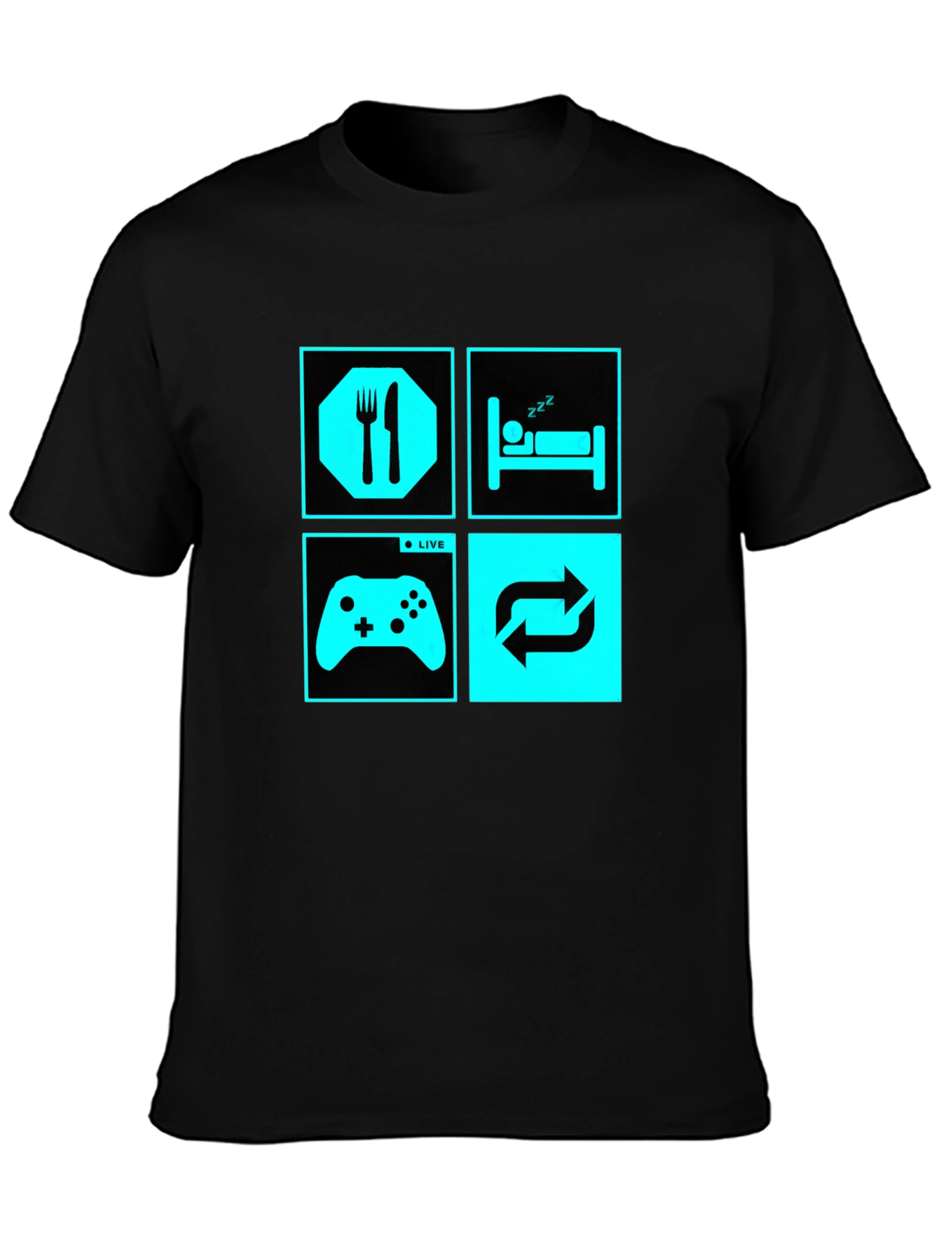Eat Sleep Game Repeat T-Shirt | Gamer Life Tee