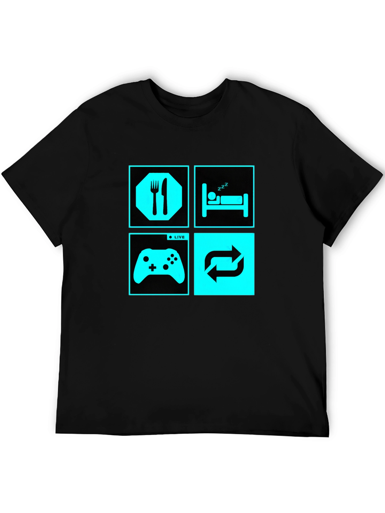 Eat Sleep Game Repeat T-Shirt | Gamer Life Tee