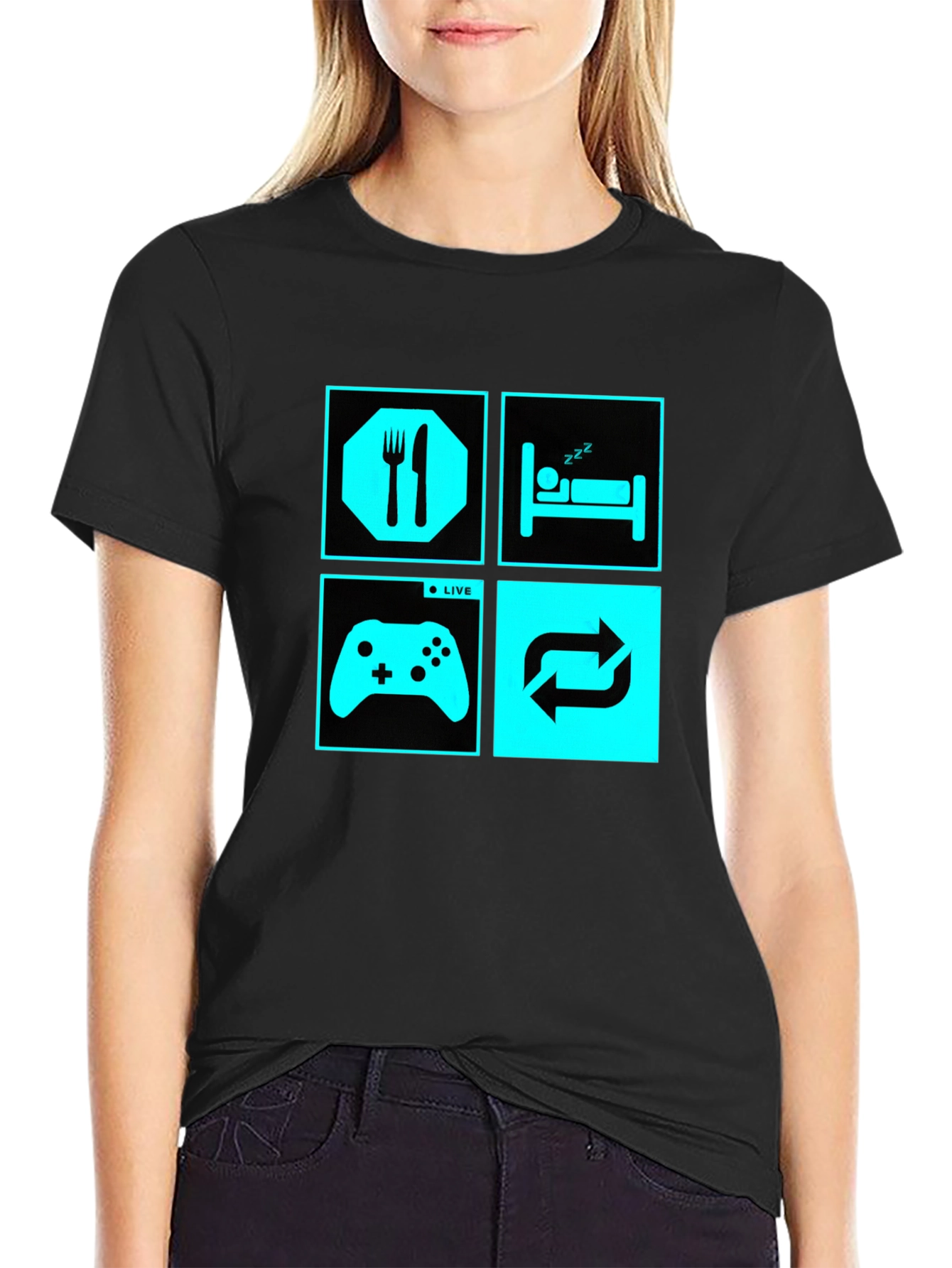 Eat Sleep Game Repeat T-Shirt | Gamer Life Tee