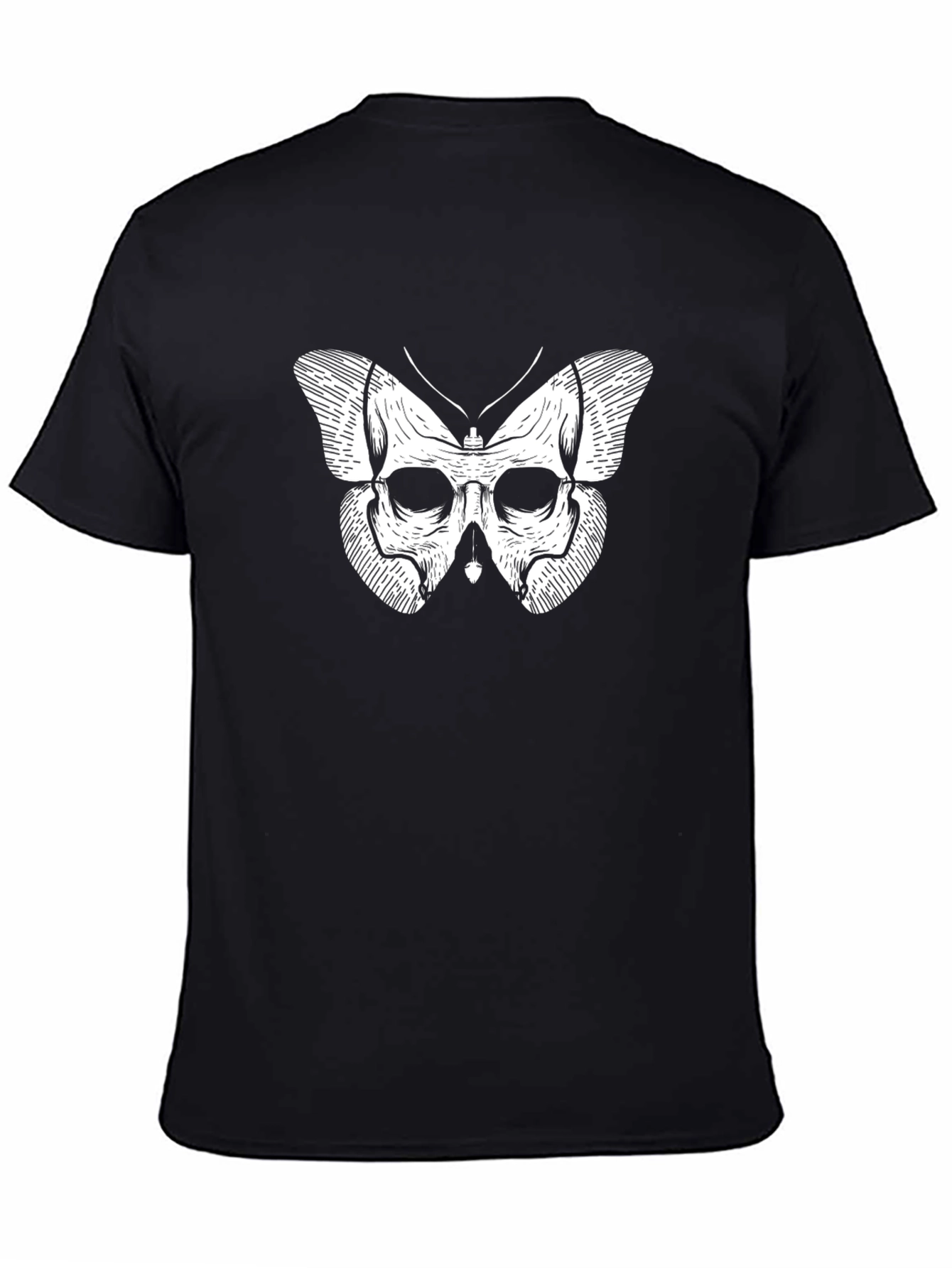 Skull Butterfly Graphic T-Shirt - Mens Black Tee
