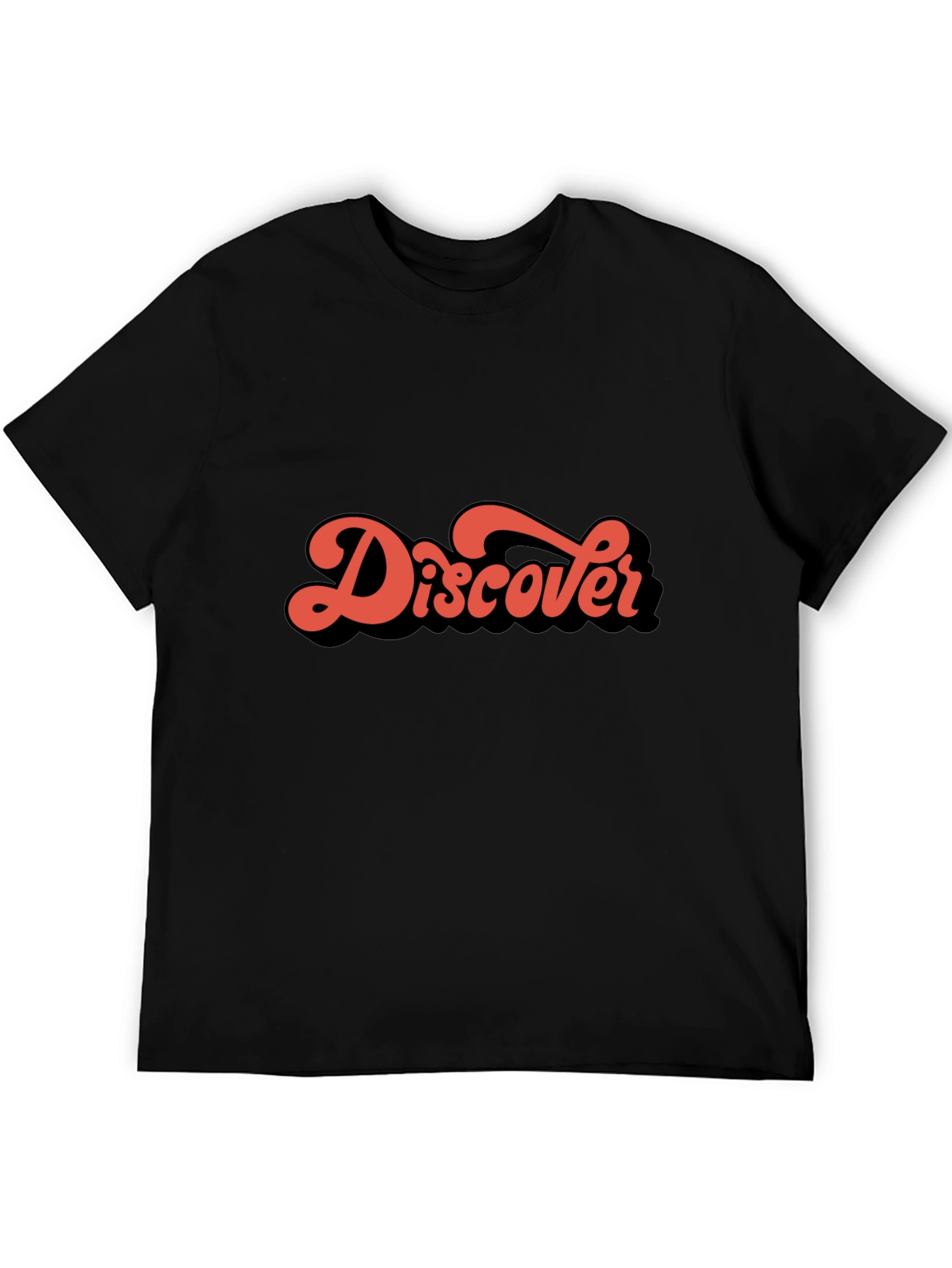 Retro Discover Graphic Black T-Shirt
