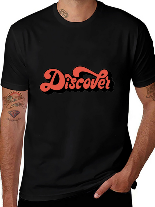 Retro Discover Graphic Black T-Shirt