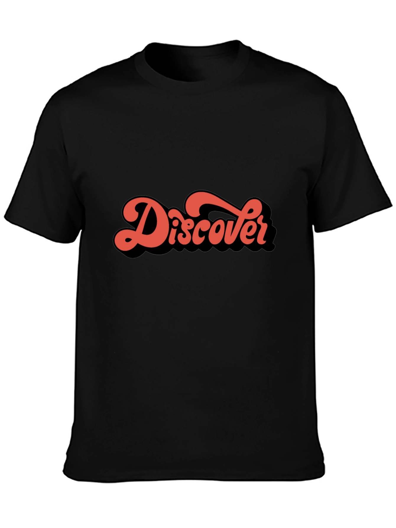 Retro Discover Graphic Black T-Shirt
