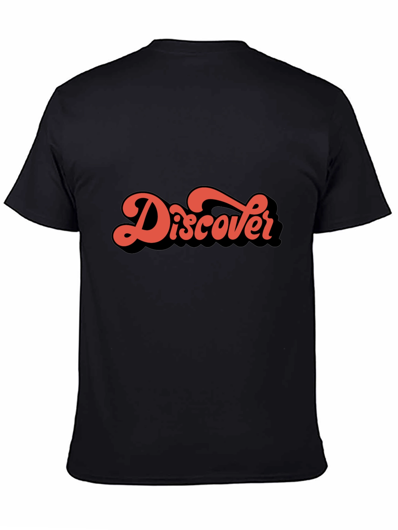 Retro Discover Graphic Black T-Shirt