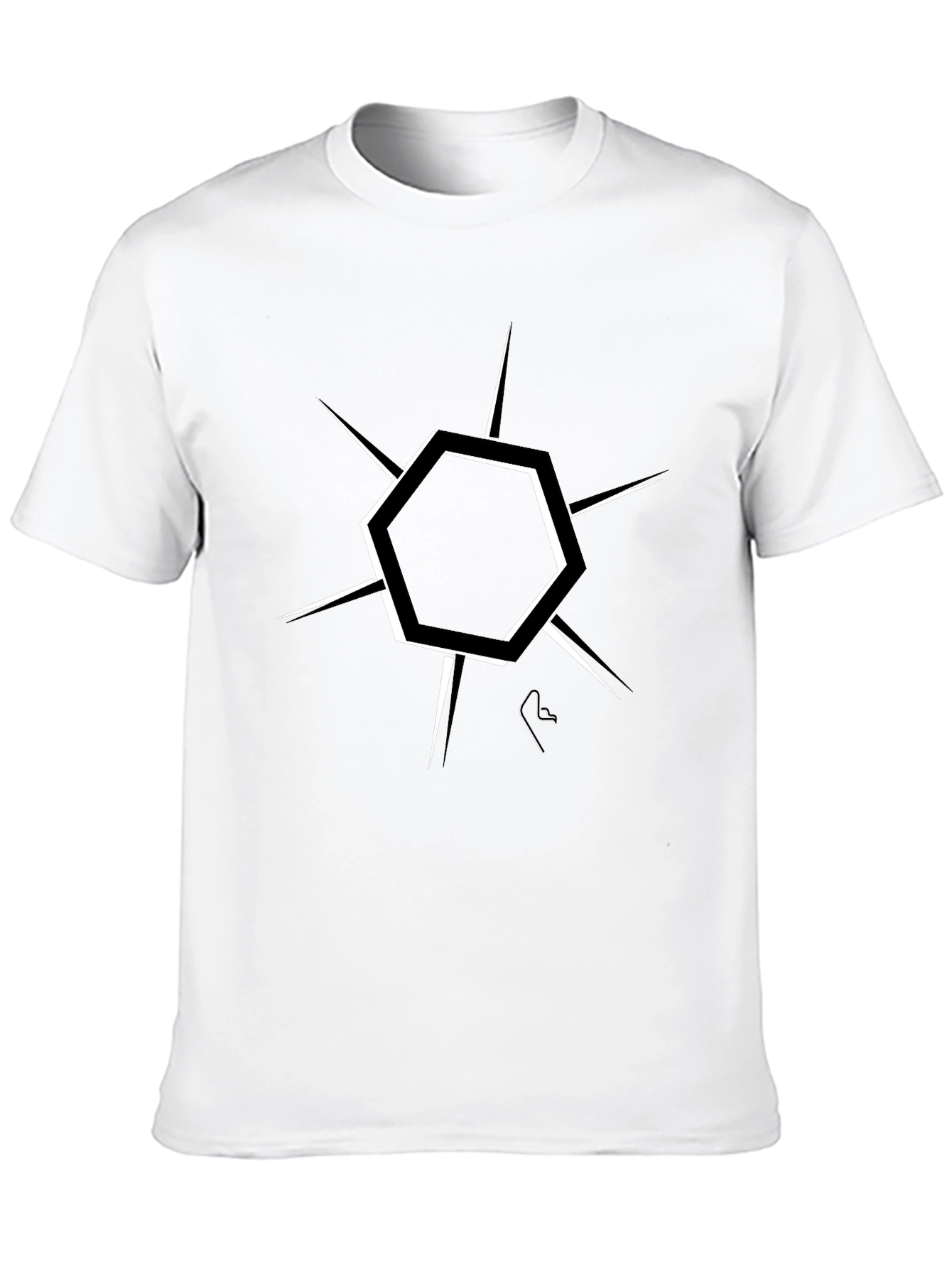 Modern Geometric Graphic Black T-Shirt