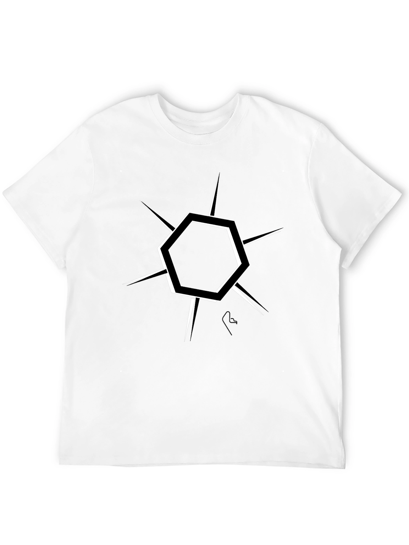 Modern Geometric Graphic Black T-Shirt