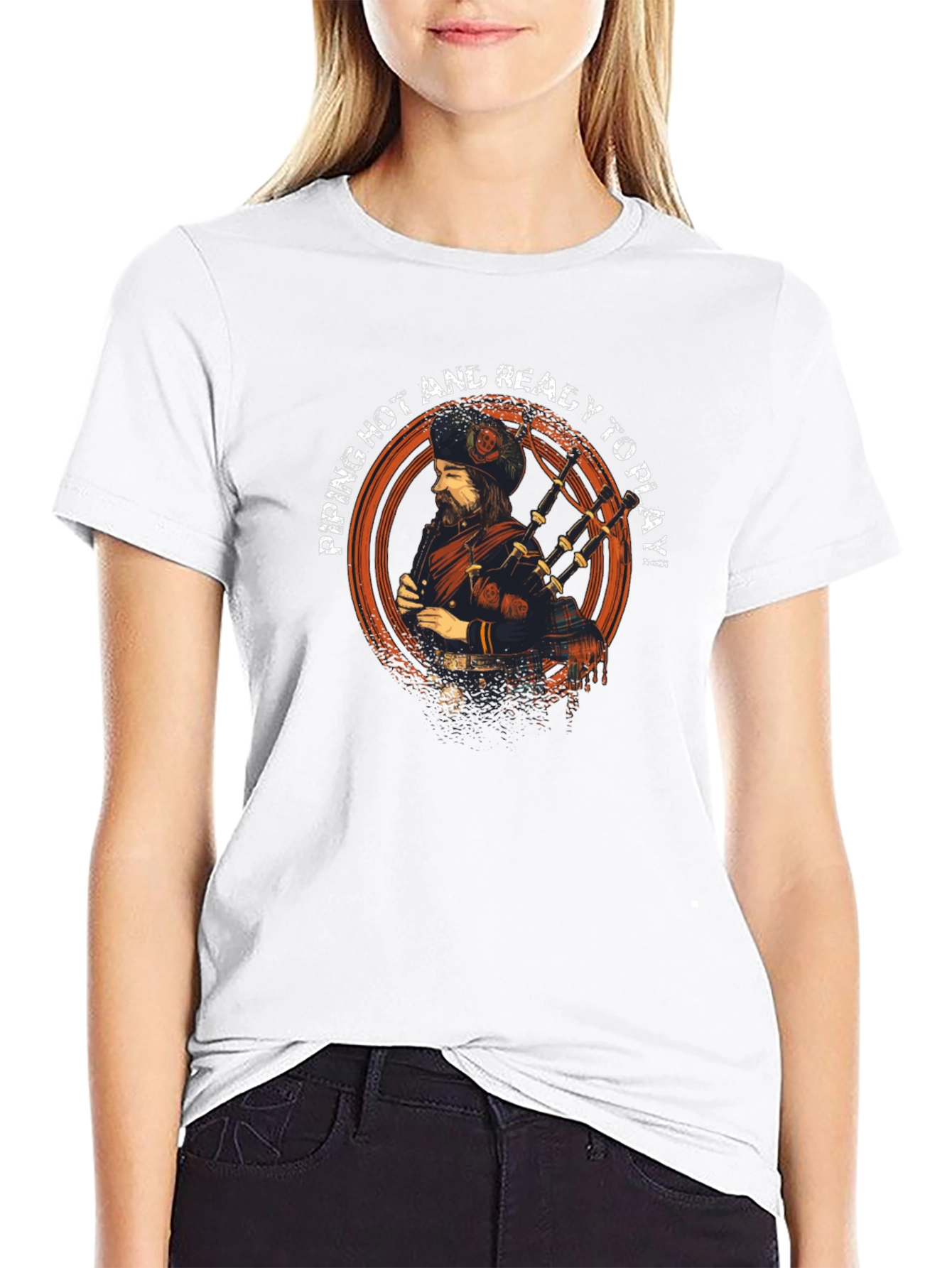 Piping Hot Bagpiper Graphic Tee - Ready to Play!