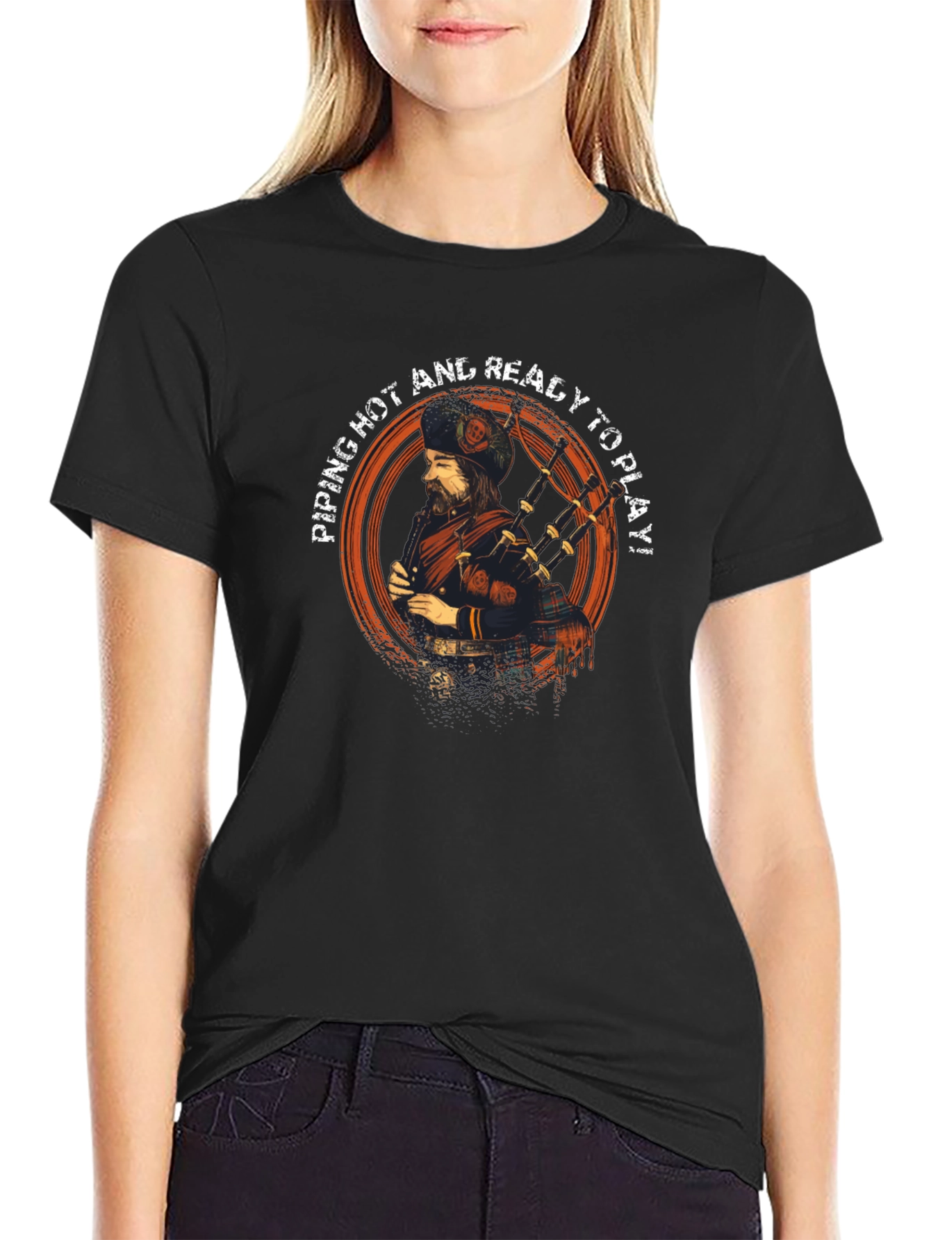 Piping Hot Bagpiper Graphic Tee - Ready to Play!