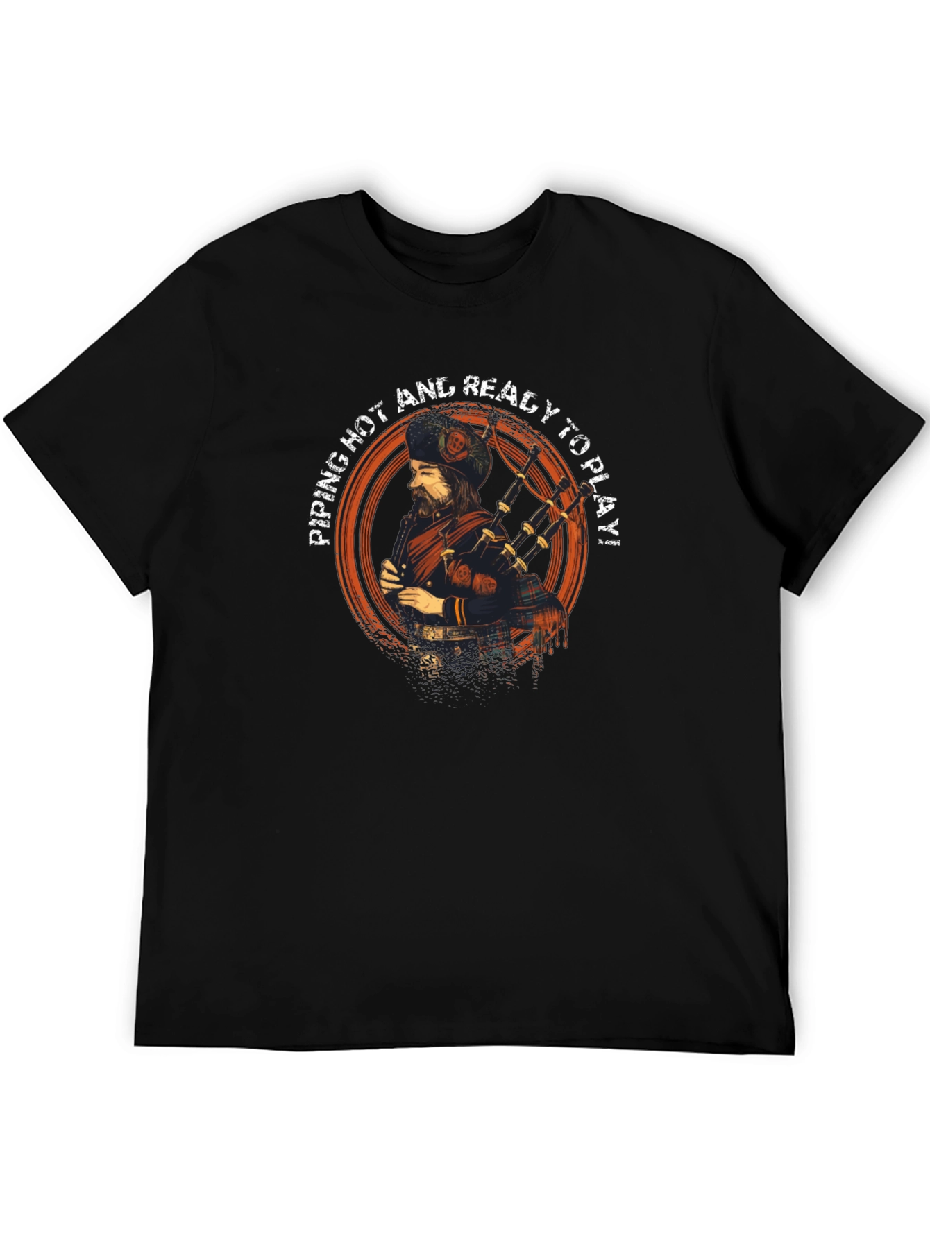 Piping Hot Bagpiper Graphic Tee - Ready to Play!