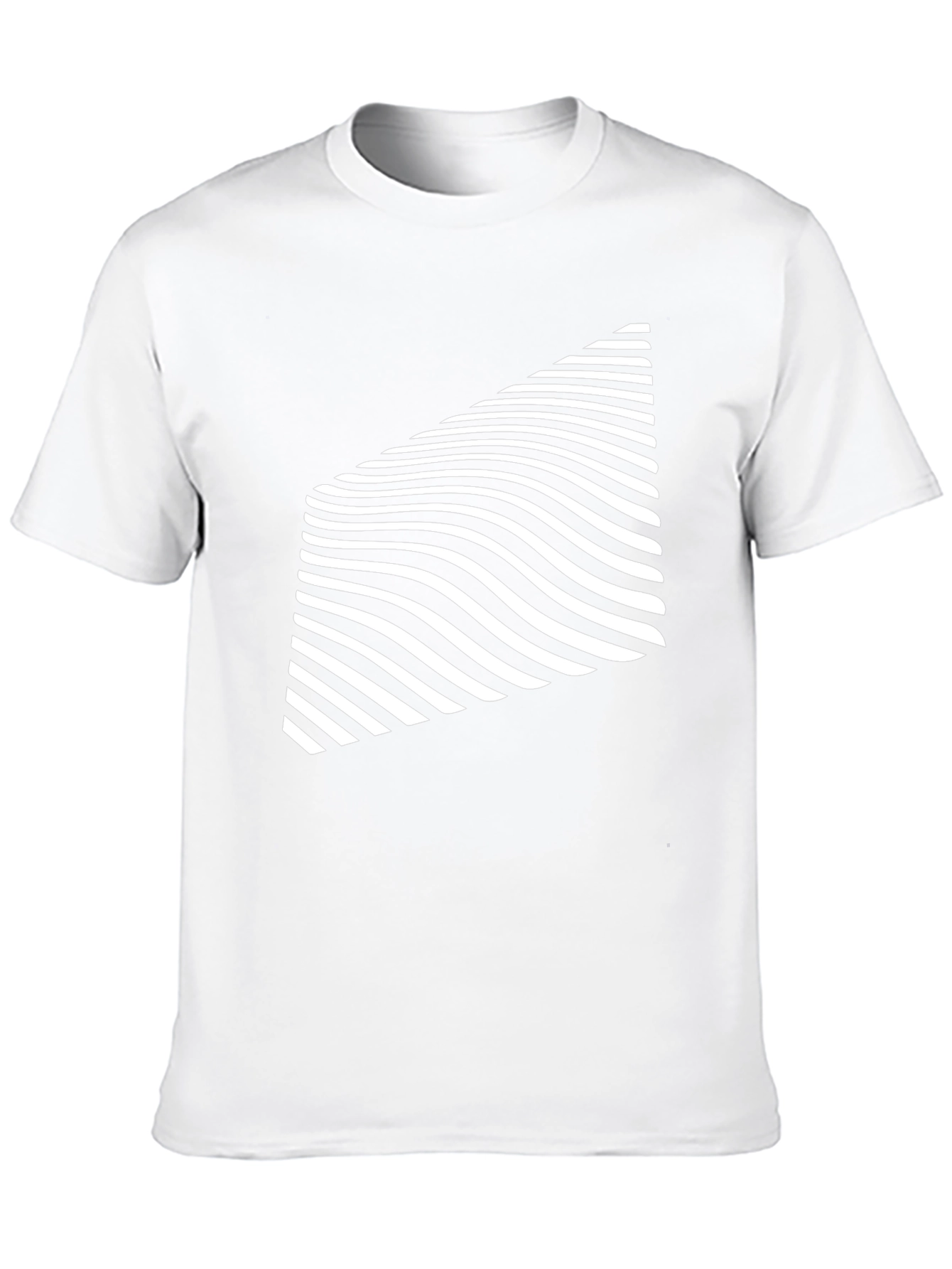 Modern Black T-Shirt with Geometric Wave Design