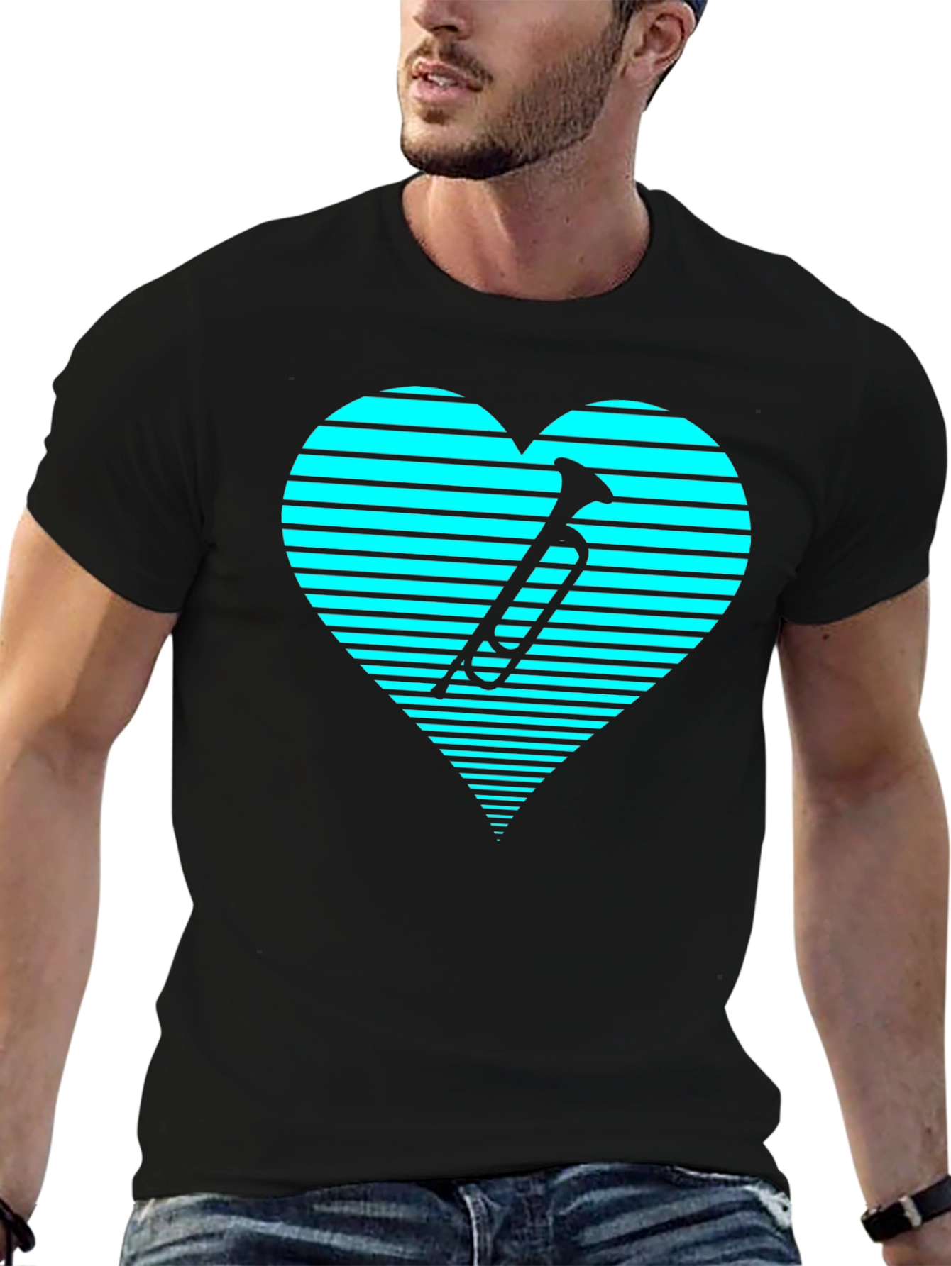 Trumpet Heartbeat T-Shirt - Unique Music Lover Gift