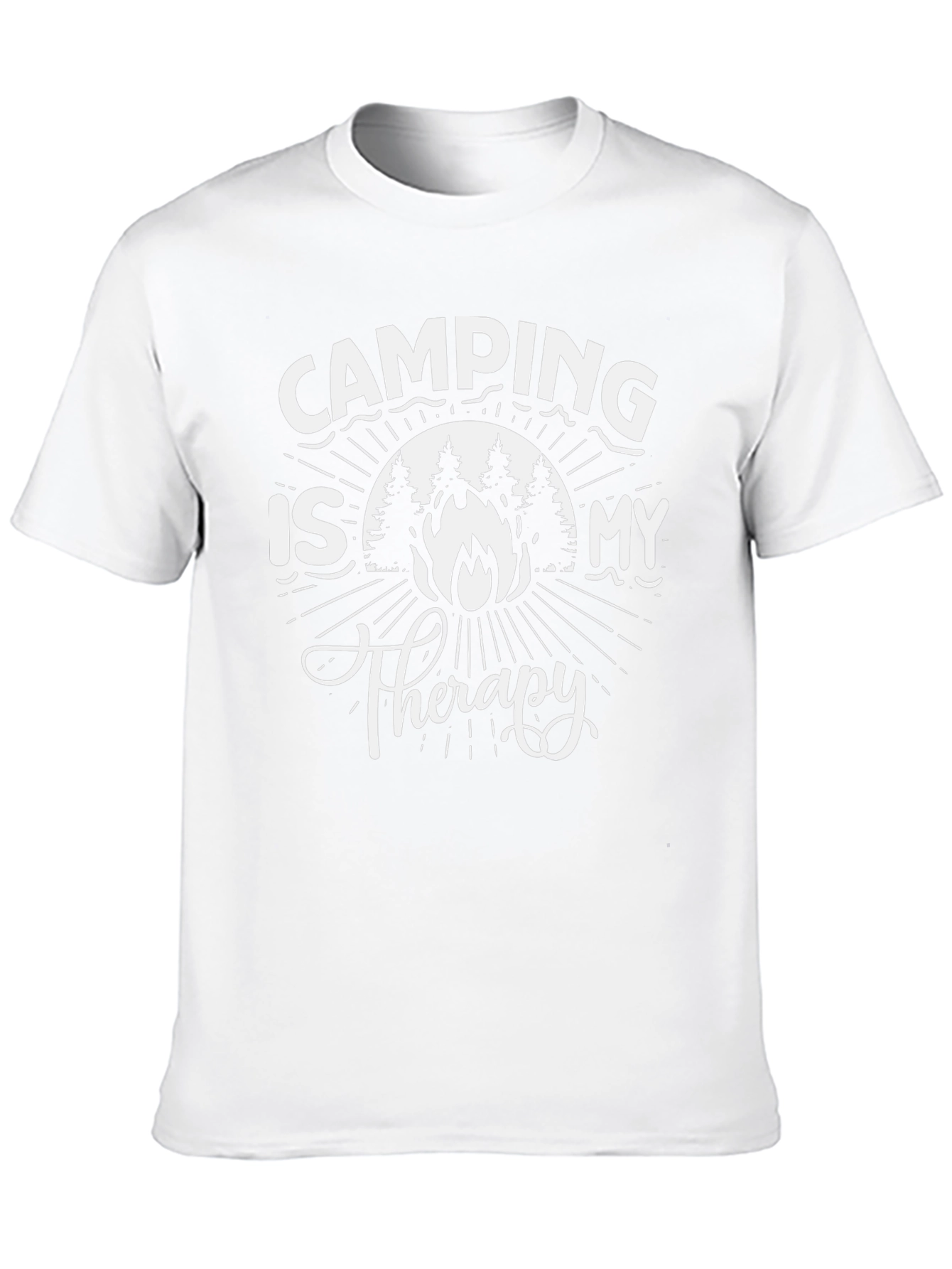 Camping Is My Therapy Graphic Tee - Black