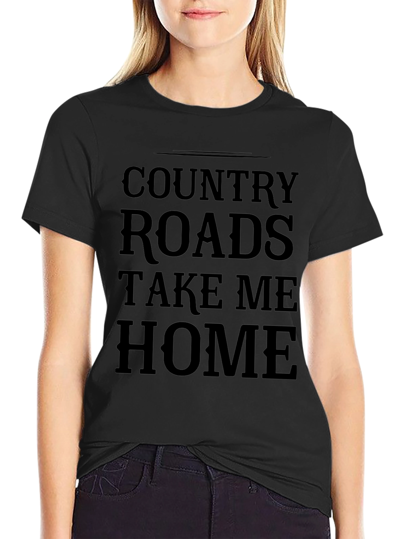 Country Roads T-Shirt - Take Me Home Black Tee