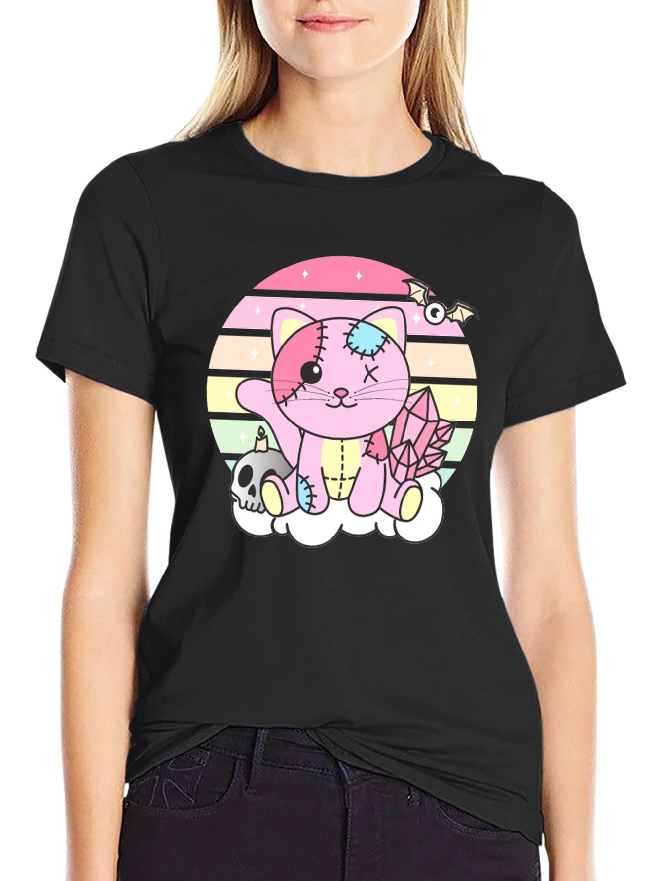 Cute Pastel Goth Zombie Kitty T-Shirt