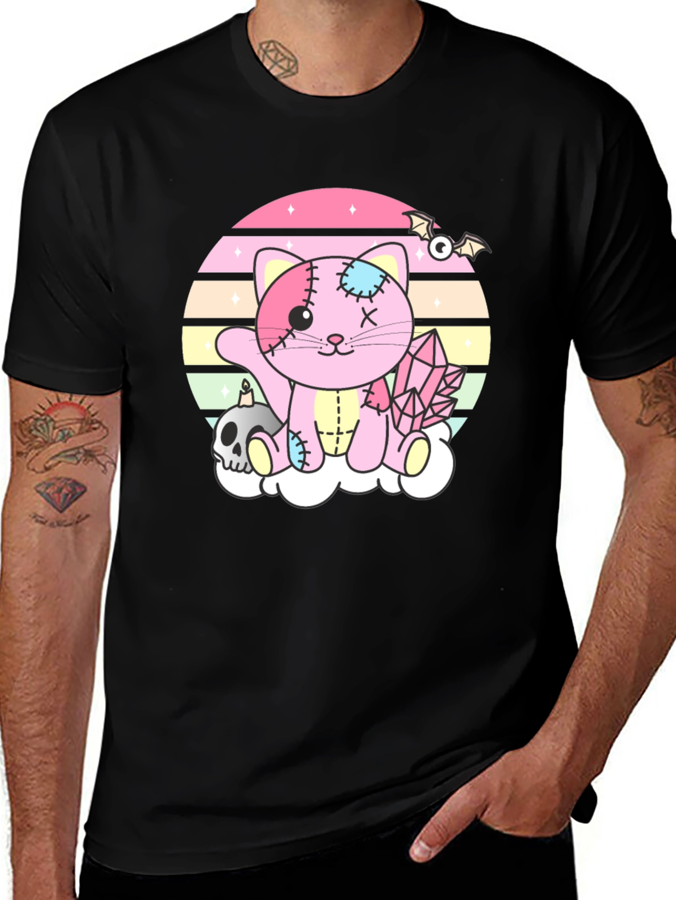 Cute Pastel Goth Zombie Kitty T-Shirt