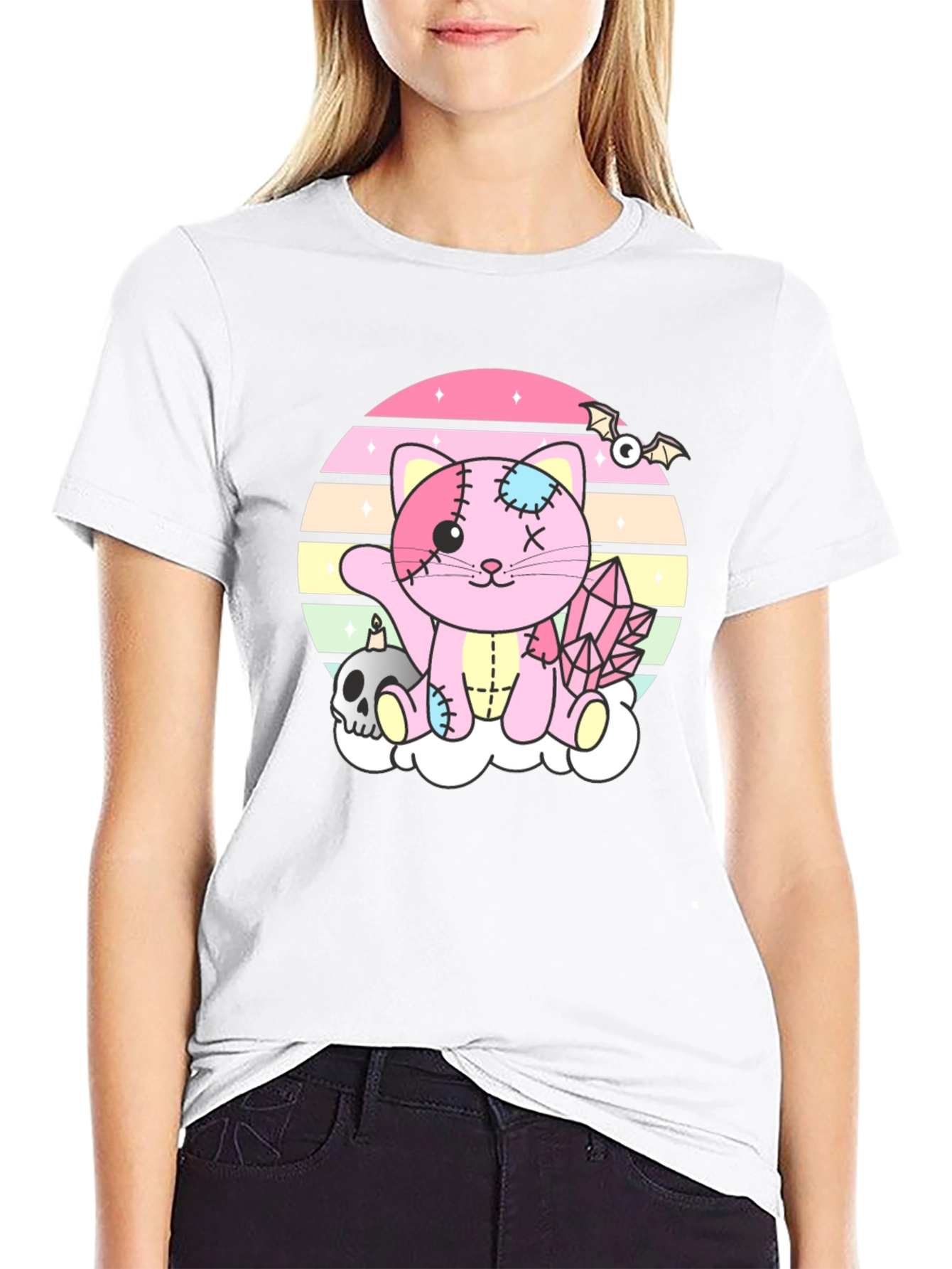 Cute Pastel Goth Zombie Kitty T-Shirt
