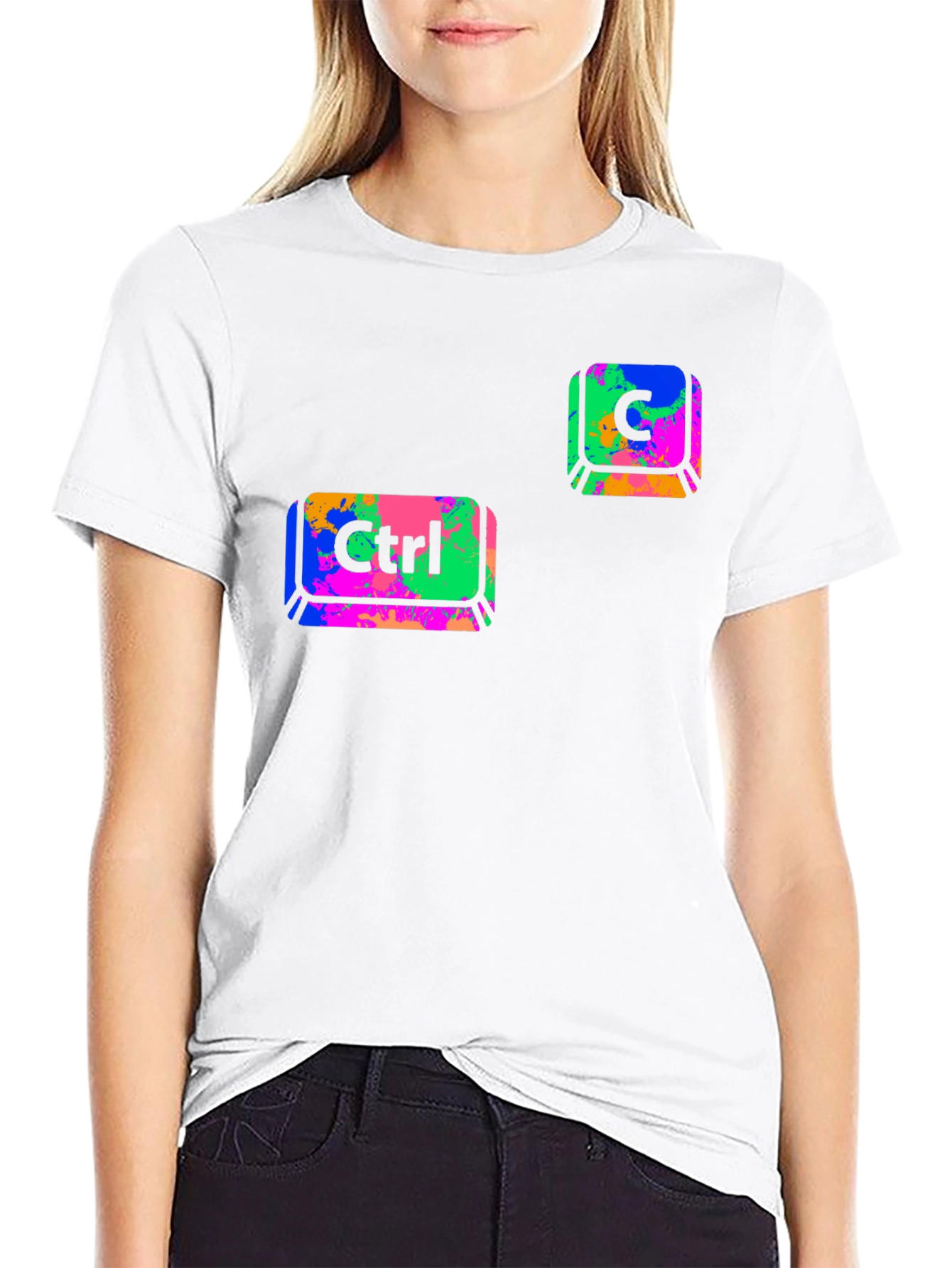 Ctrl+C Black T-Shirt - Computer Keyboard Design