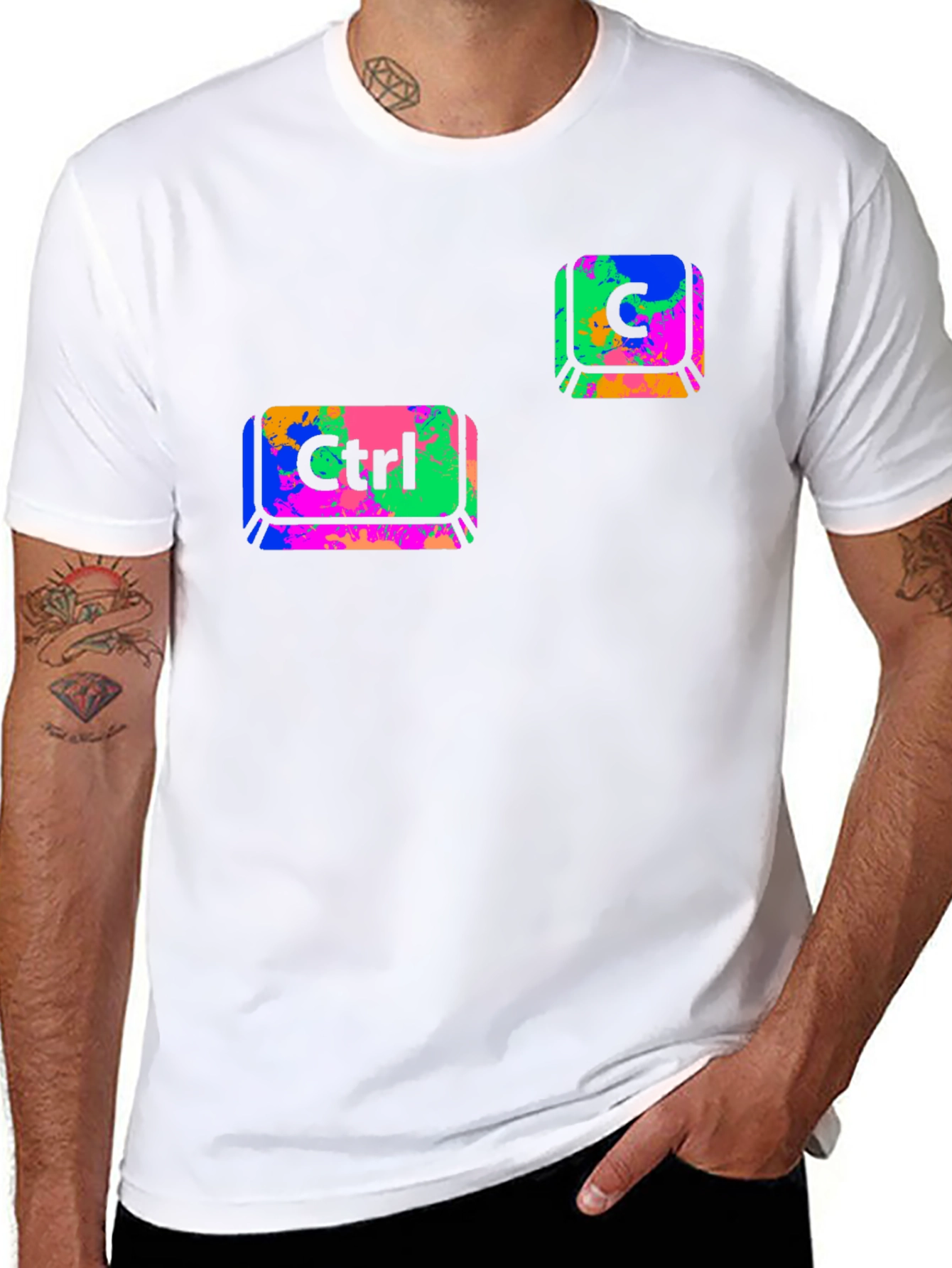 Ctrl+C Black T-Shirt - Computer Keyboard Design