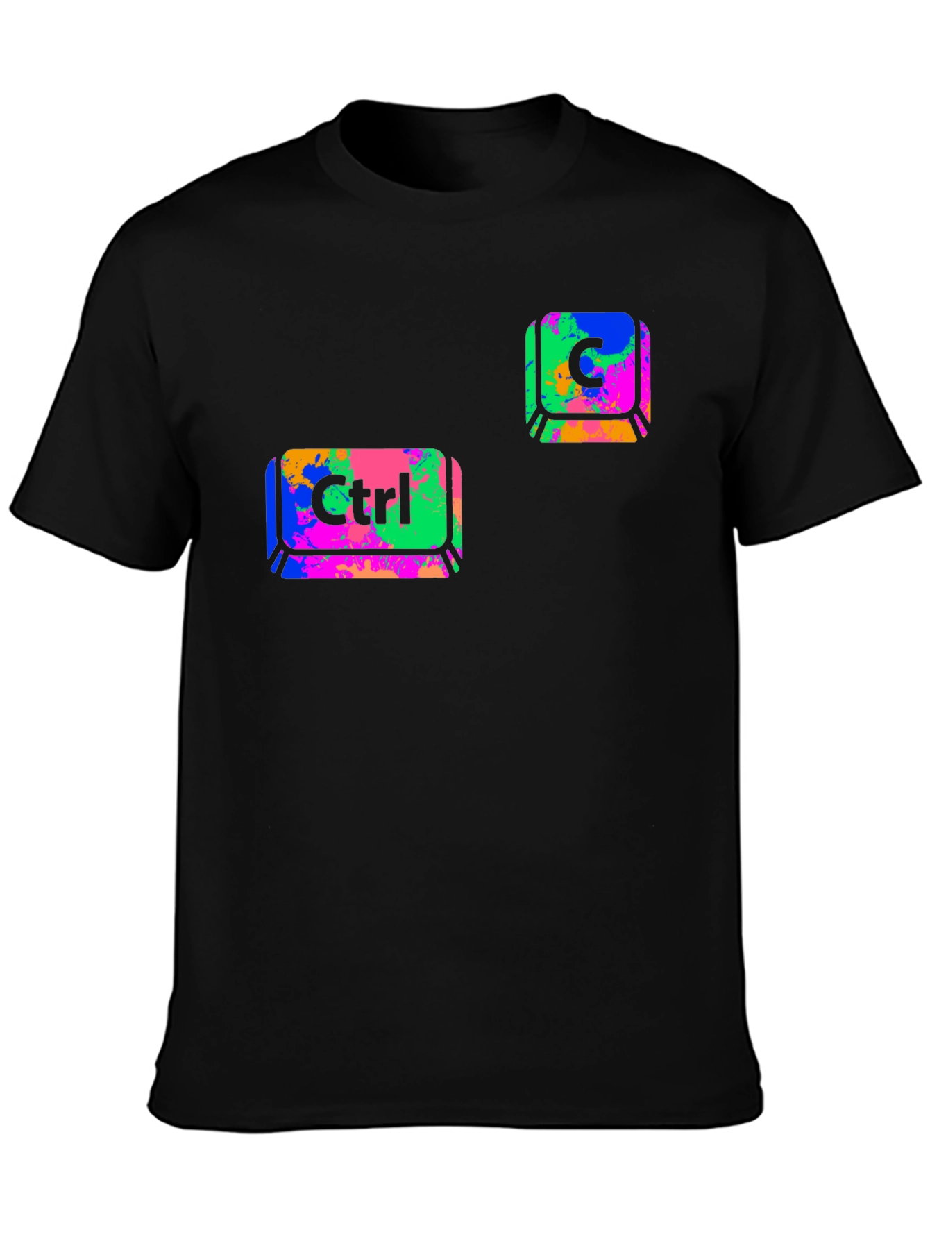 Ctrl+C Black T-Shirt - Computer Keyboard Design