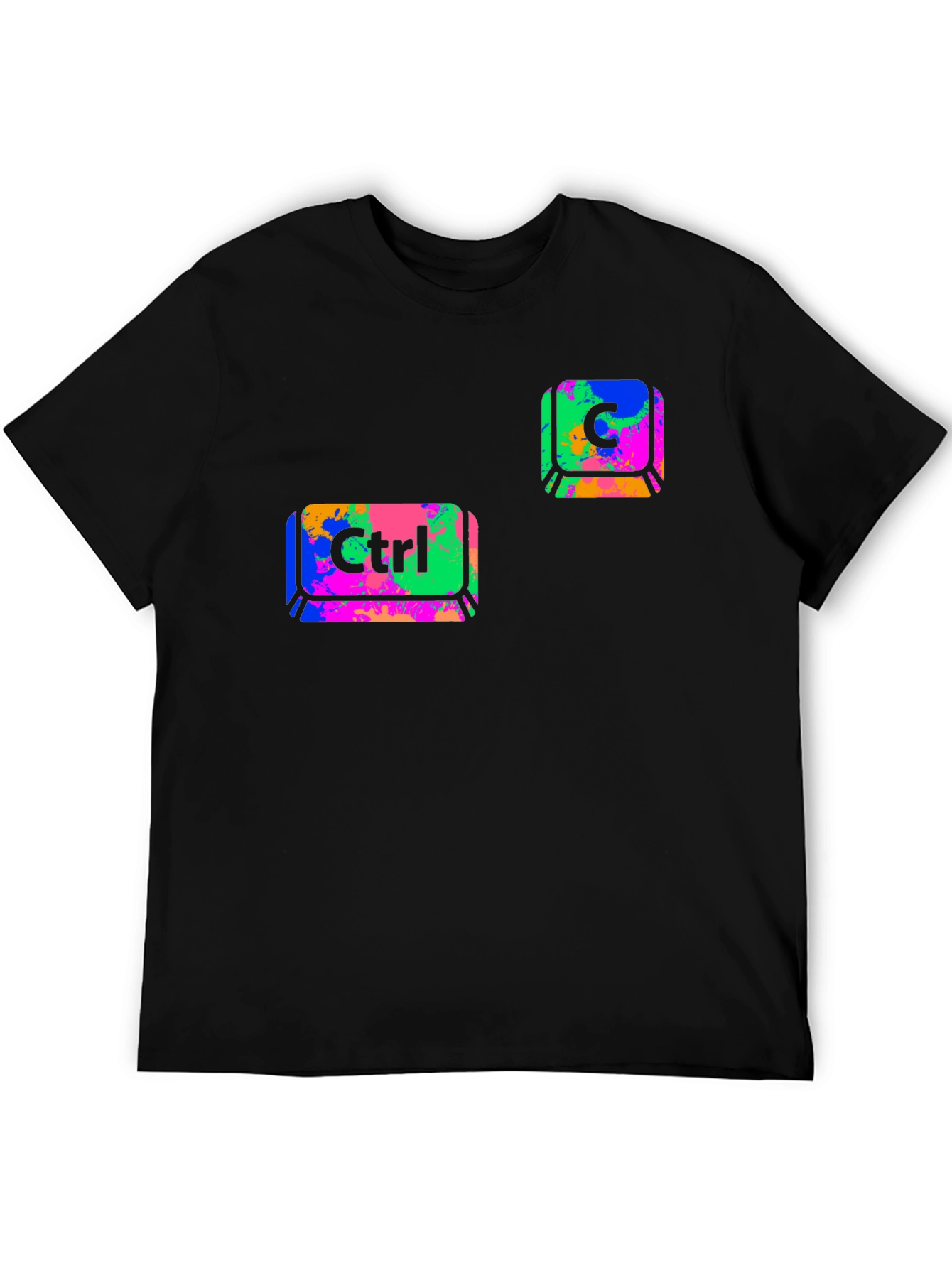 Ctrl+C Black T-Shirt - Computer Keyboard Design