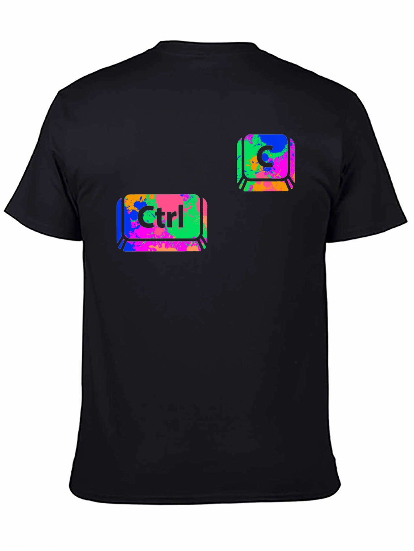 Ctrl+C Black T-Shirt - Computer Keyboard Design