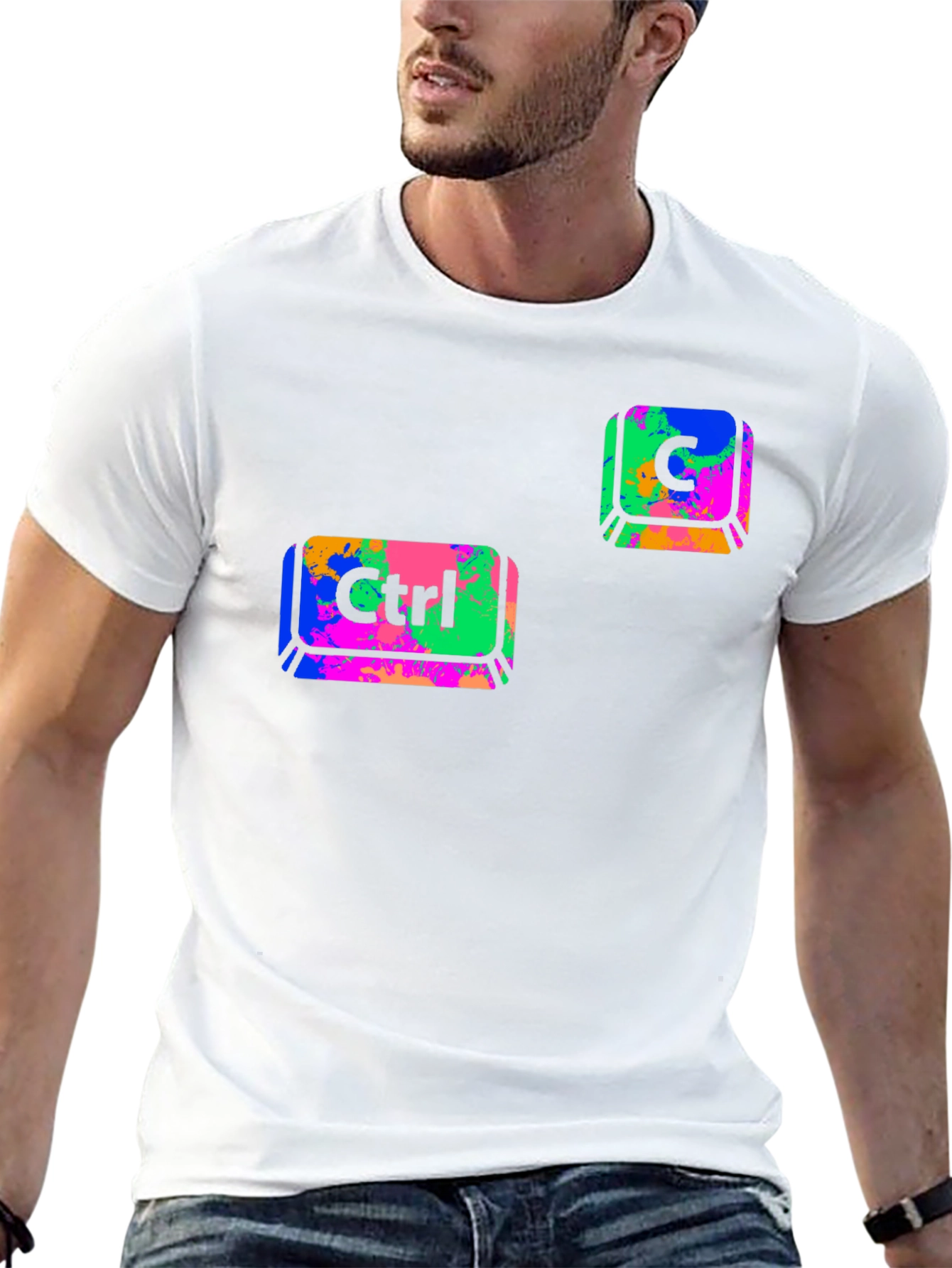Ctrl+C Black T-Shirt - Computer Keyboard Design