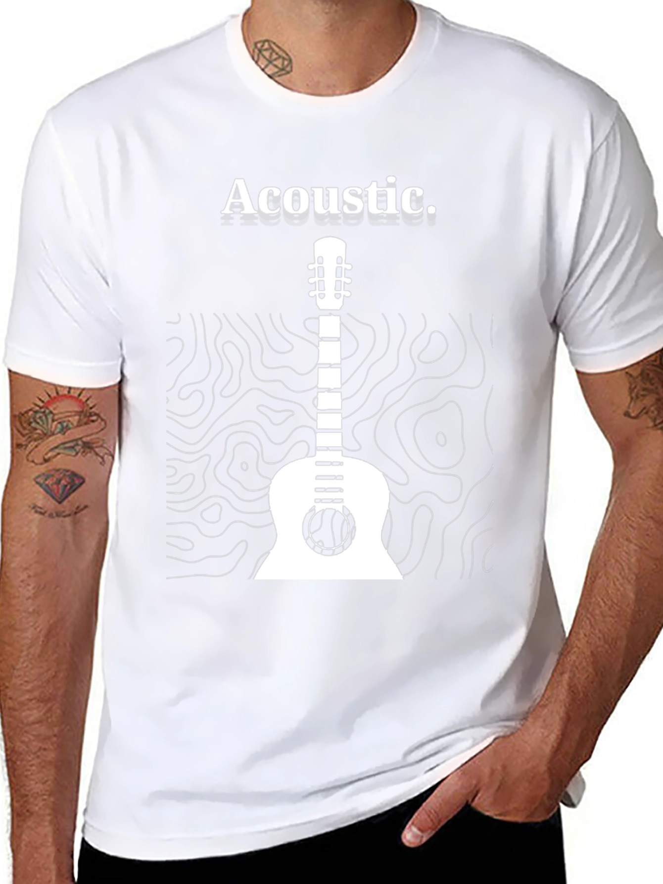Acoustic Guitar Graphic Tee - Black