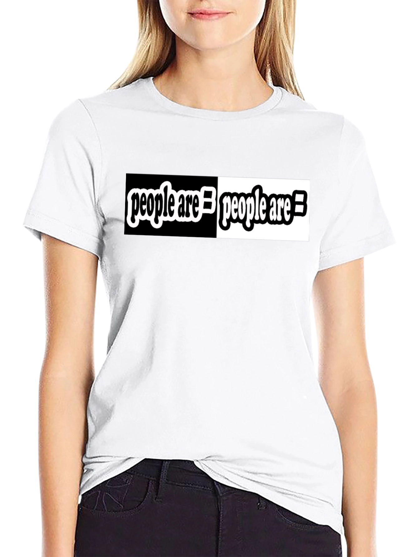 People Are Equal Black Crew Neck T-Shirt