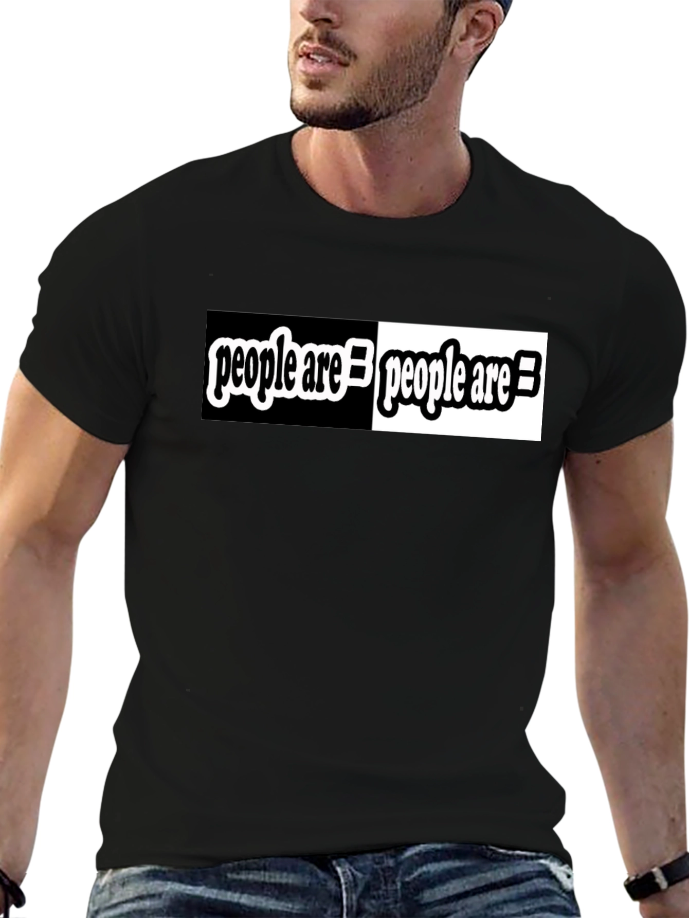 People Are Equal Black Crew Neck T-Shirt