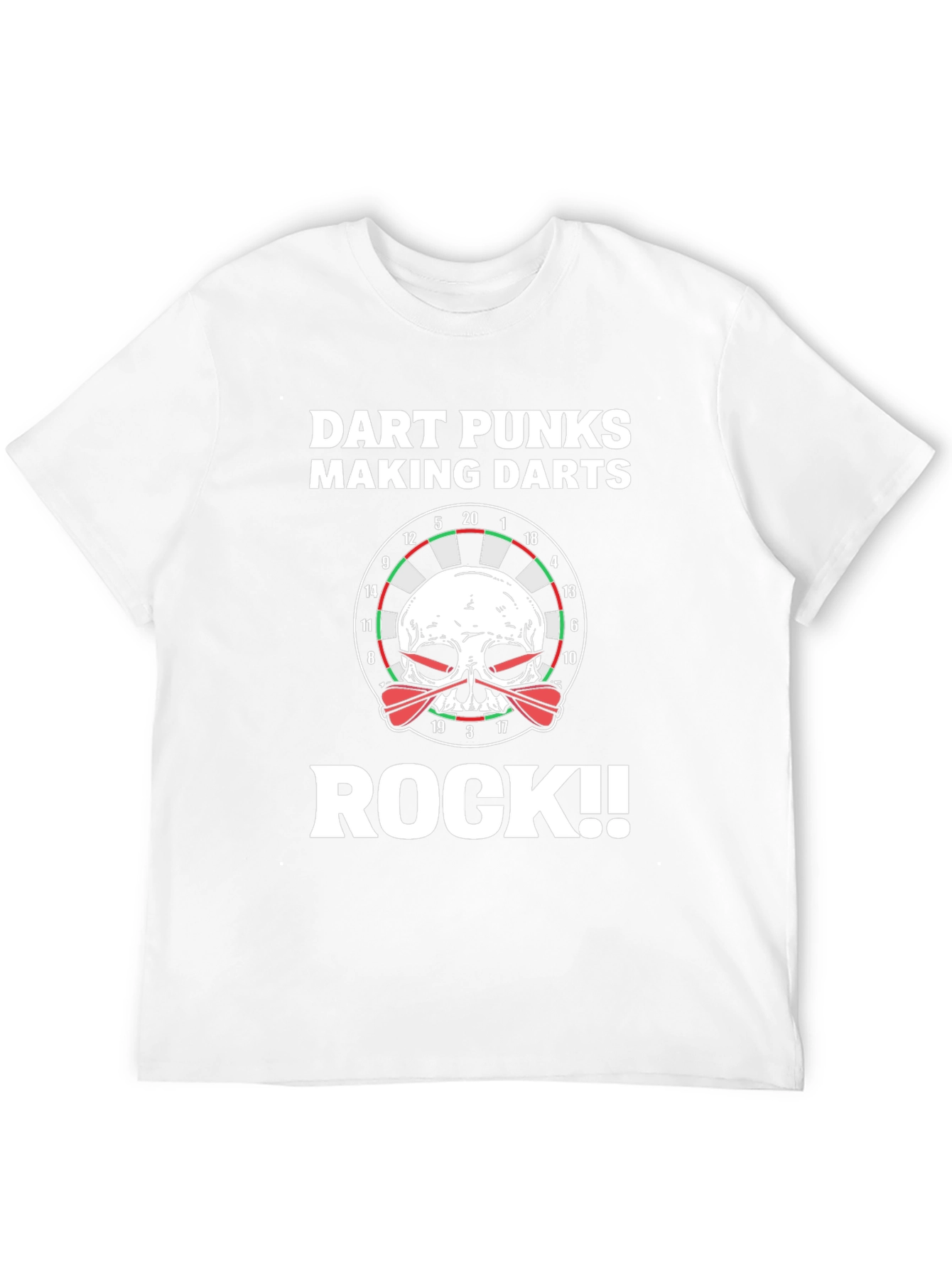 Dart Punks Rock T-Shirt - Skull Dartboard Graphic Tee