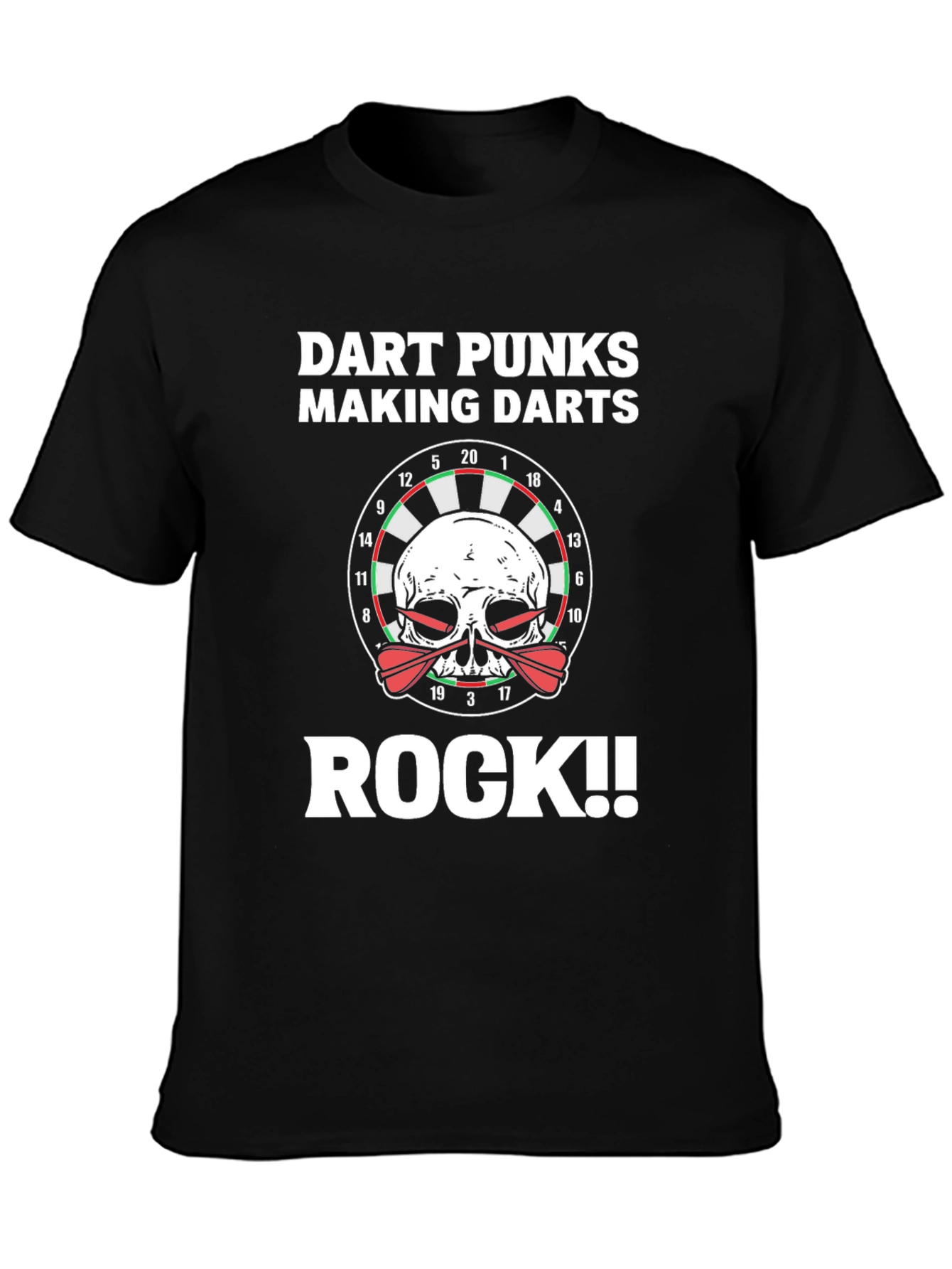 Dart Punks Rock T-Shirt - Skull Dartboard Graphic Tee