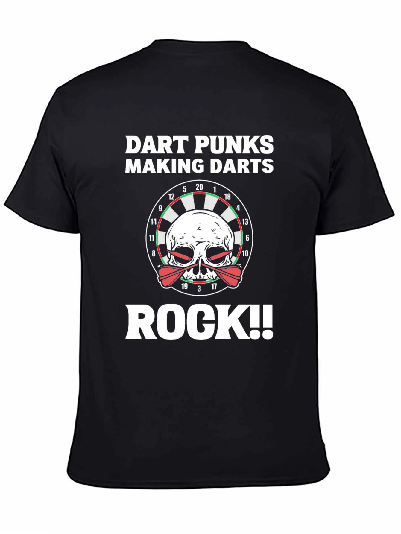Dart Punks Rock T-Shirt - Skull Dartboard Graphic Tee