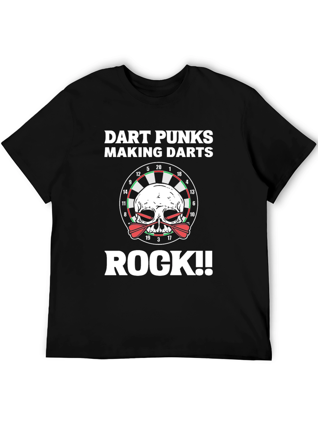 Dart Punks Rock T-Shirt - Skull Dartboard Graphic Tee