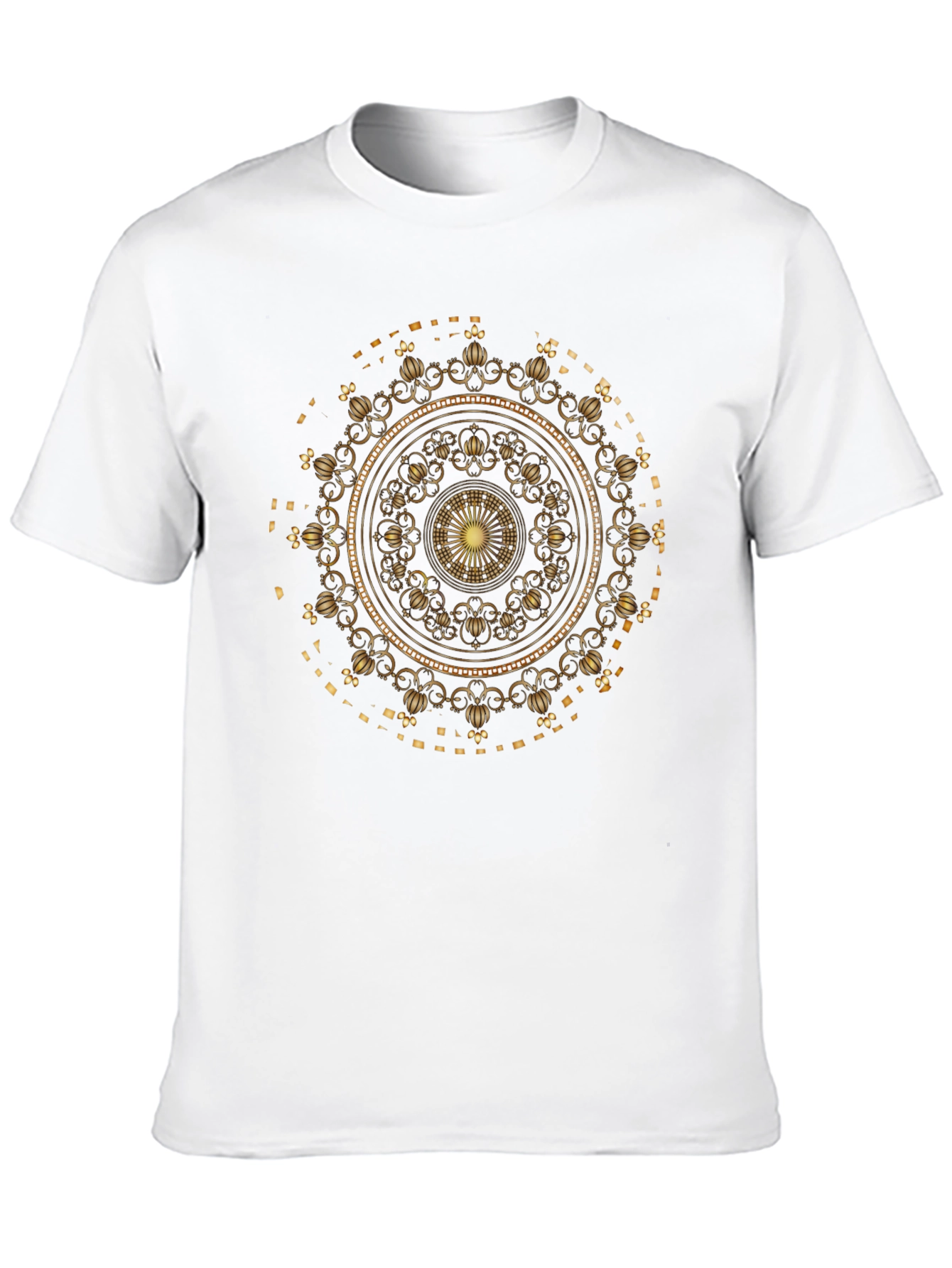 Golden Mandala Graphic Black T-Shirt