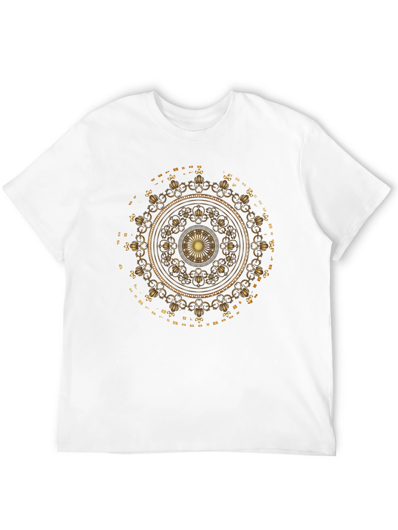 Golden Mandala Graphic Black T-Shirt