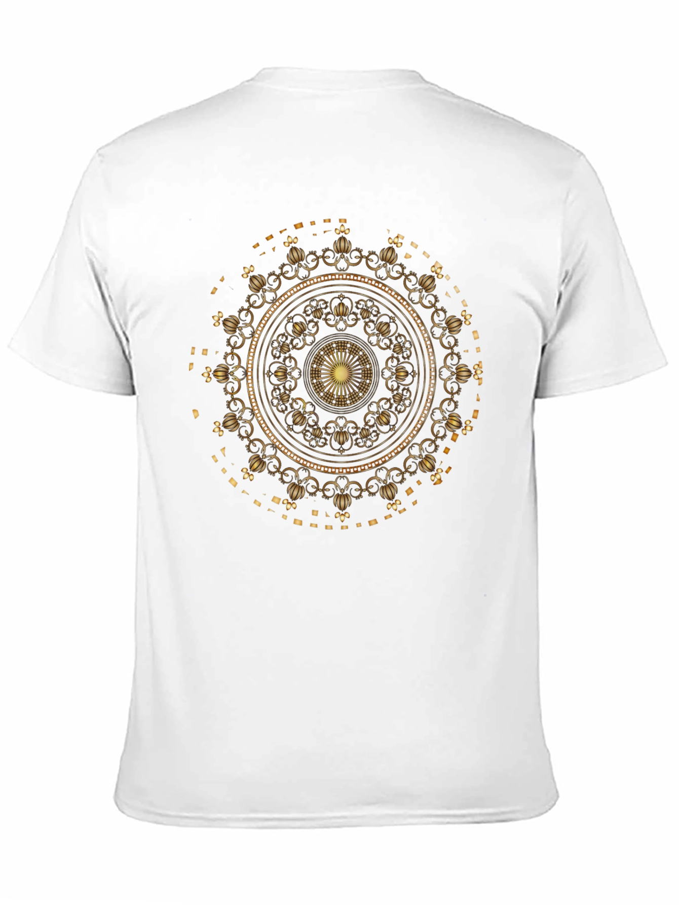 Golden Mandala Graphic Black T-Shirt