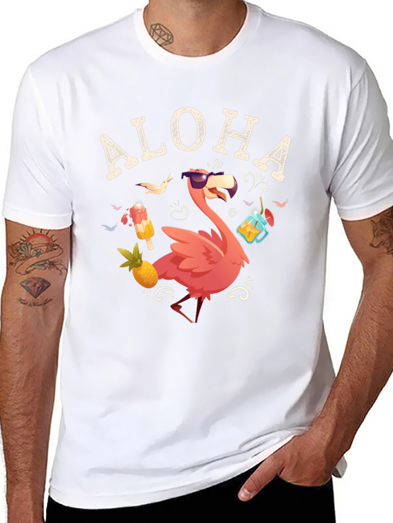 Aloha Flamingo T-Shirt - Tropical Summer Vibes