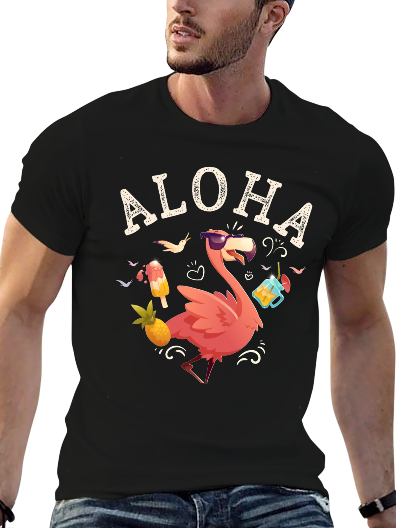 Aloha Flamingo T-Shirt - Tropical Summer Vibes