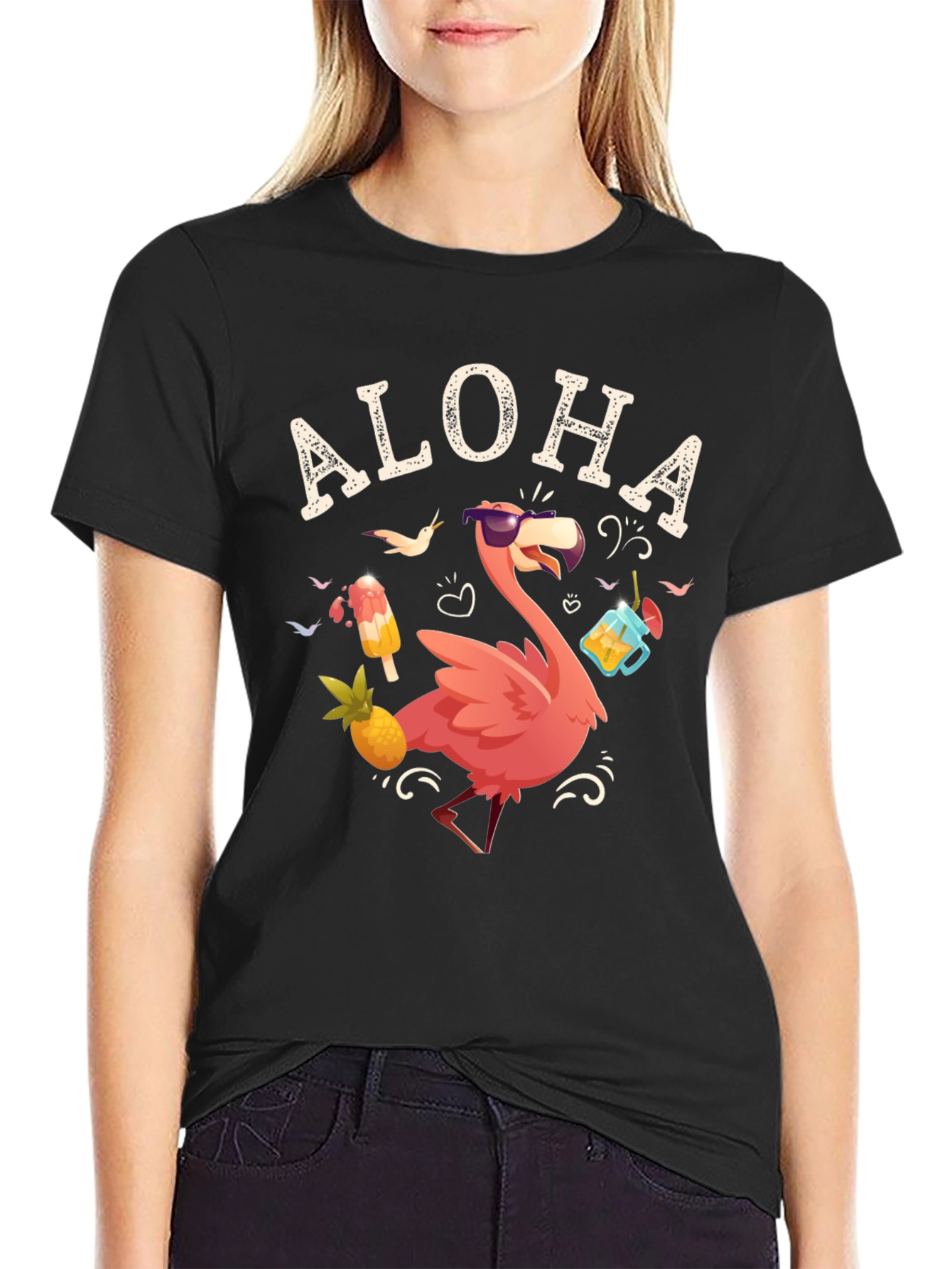 Aloha Flamingo T-Shirt - Tropical Summer Vibes