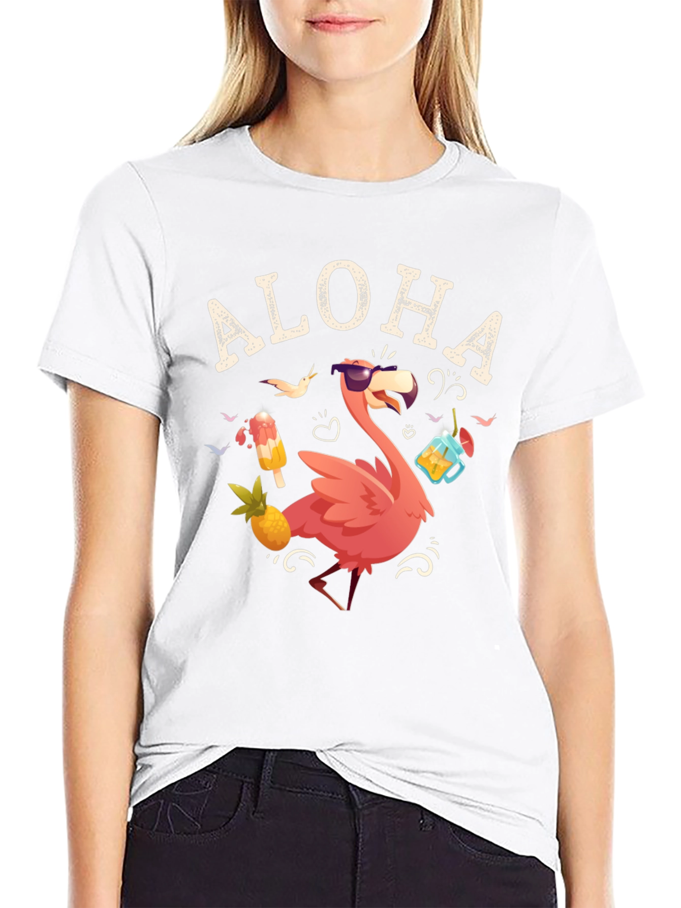 Aloha Flamingo T-Shirt - Tropical Summer Vibes