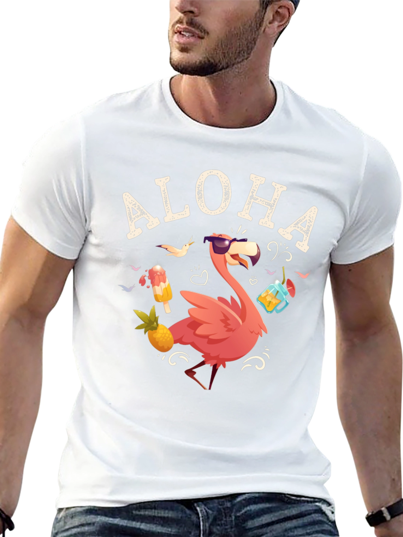 Aloha Flamingo T-Shirt - Tropical Summer Vibes