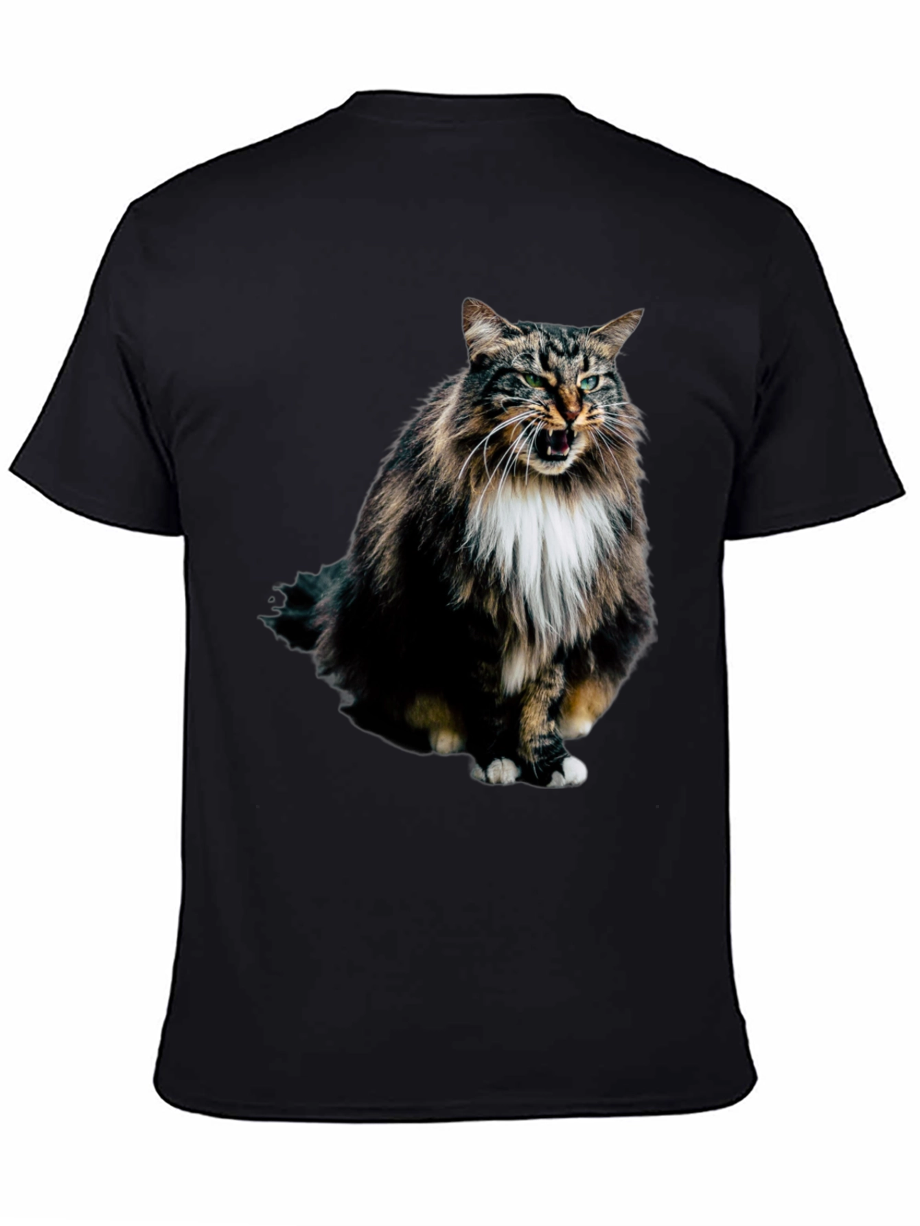 Angry Cat Black T-Shirt - Unique Graphic Tee
