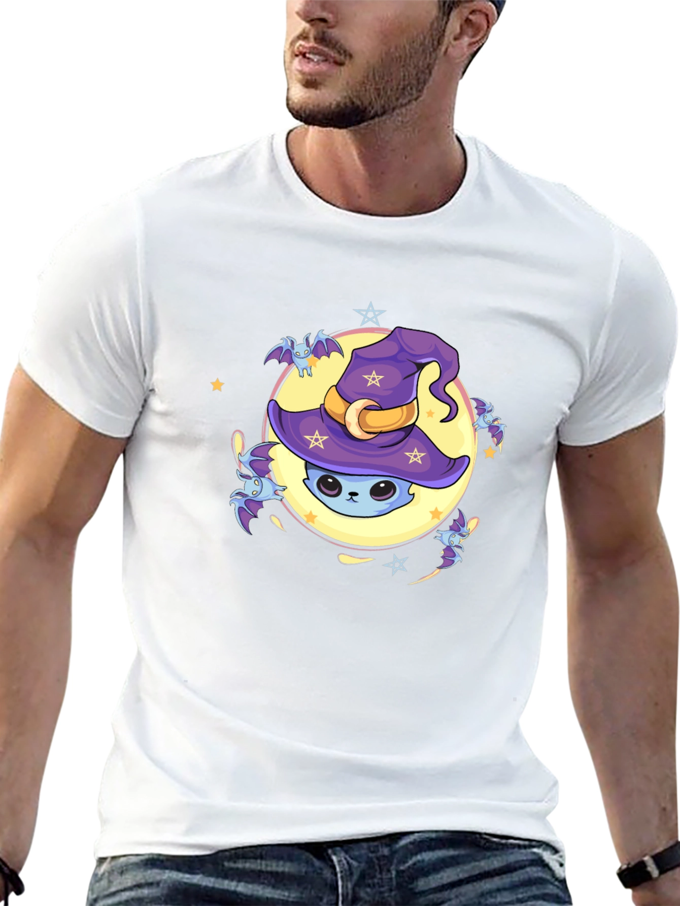 Halloween Cat Moon T-Shirt