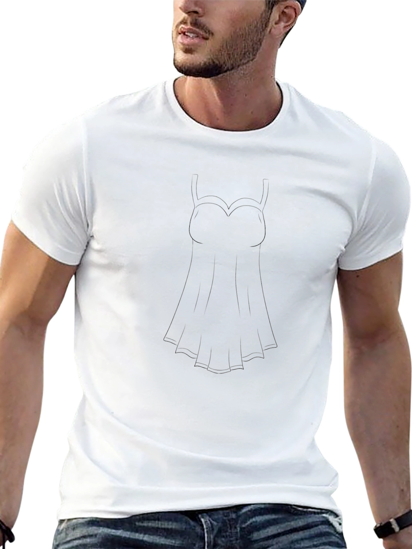 Black T-Shirt with Dress Silhouette