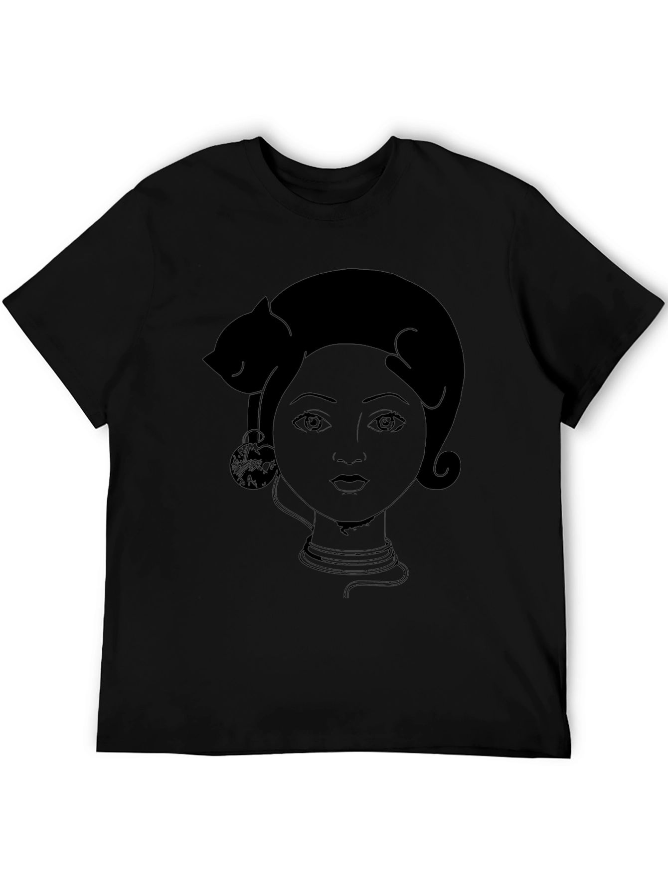 Cat Lady Graphic Tee - Black Cotton T-Shirt
