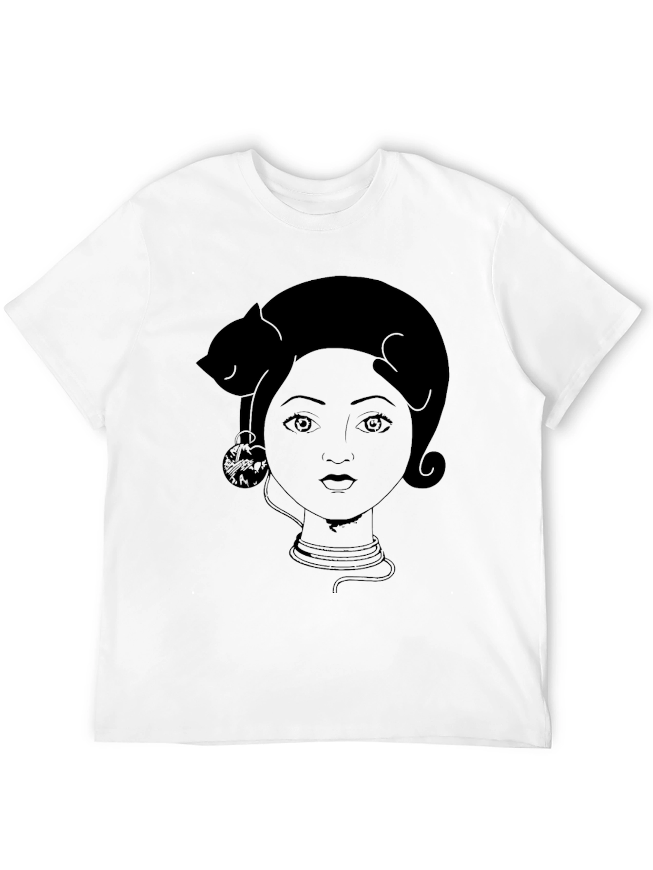 Cat Lady Graphic Tee - Black Cotton T-Shirt