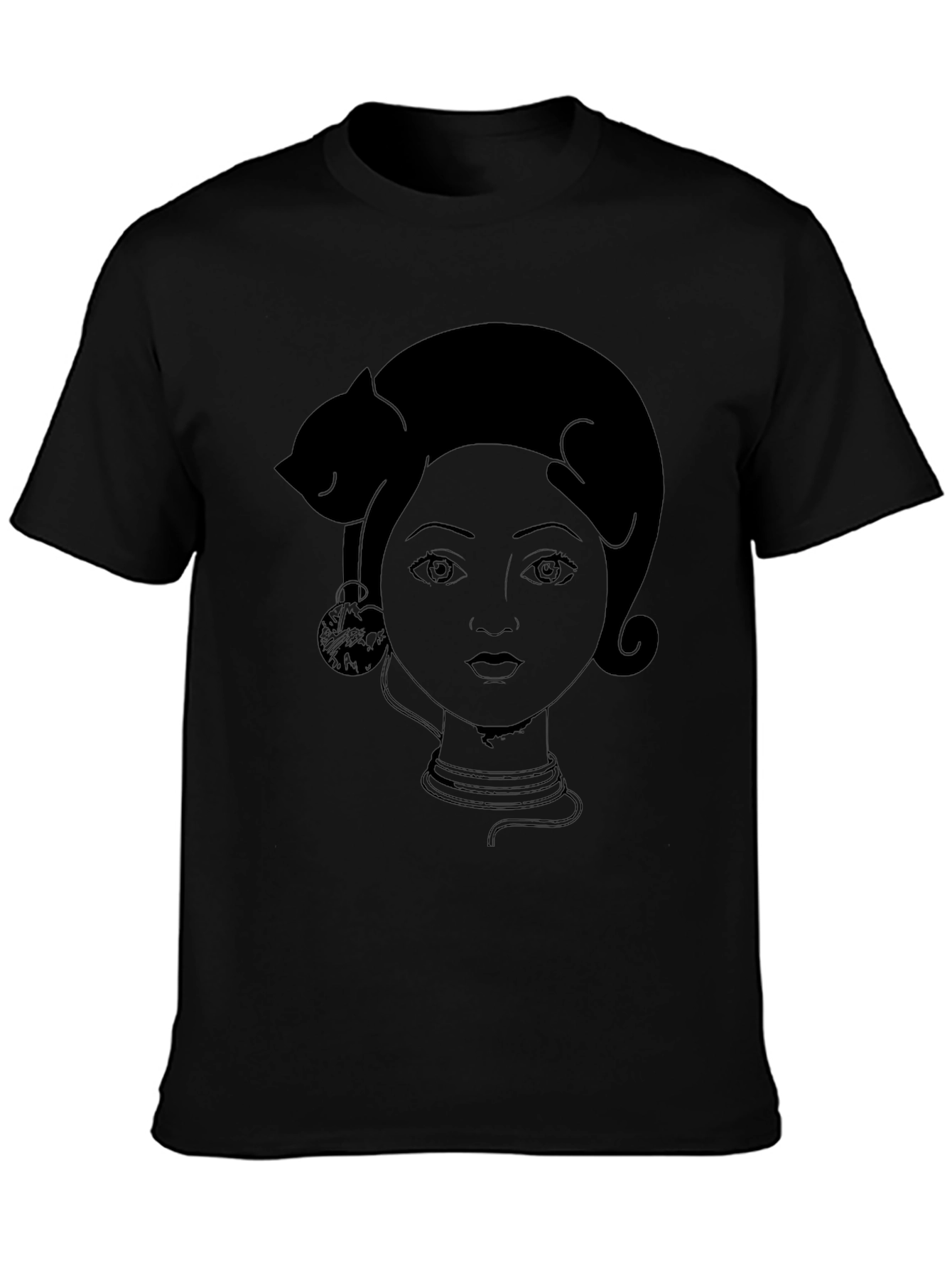 Cat Lady Graphic Tee - Black Cotton T-Shirt