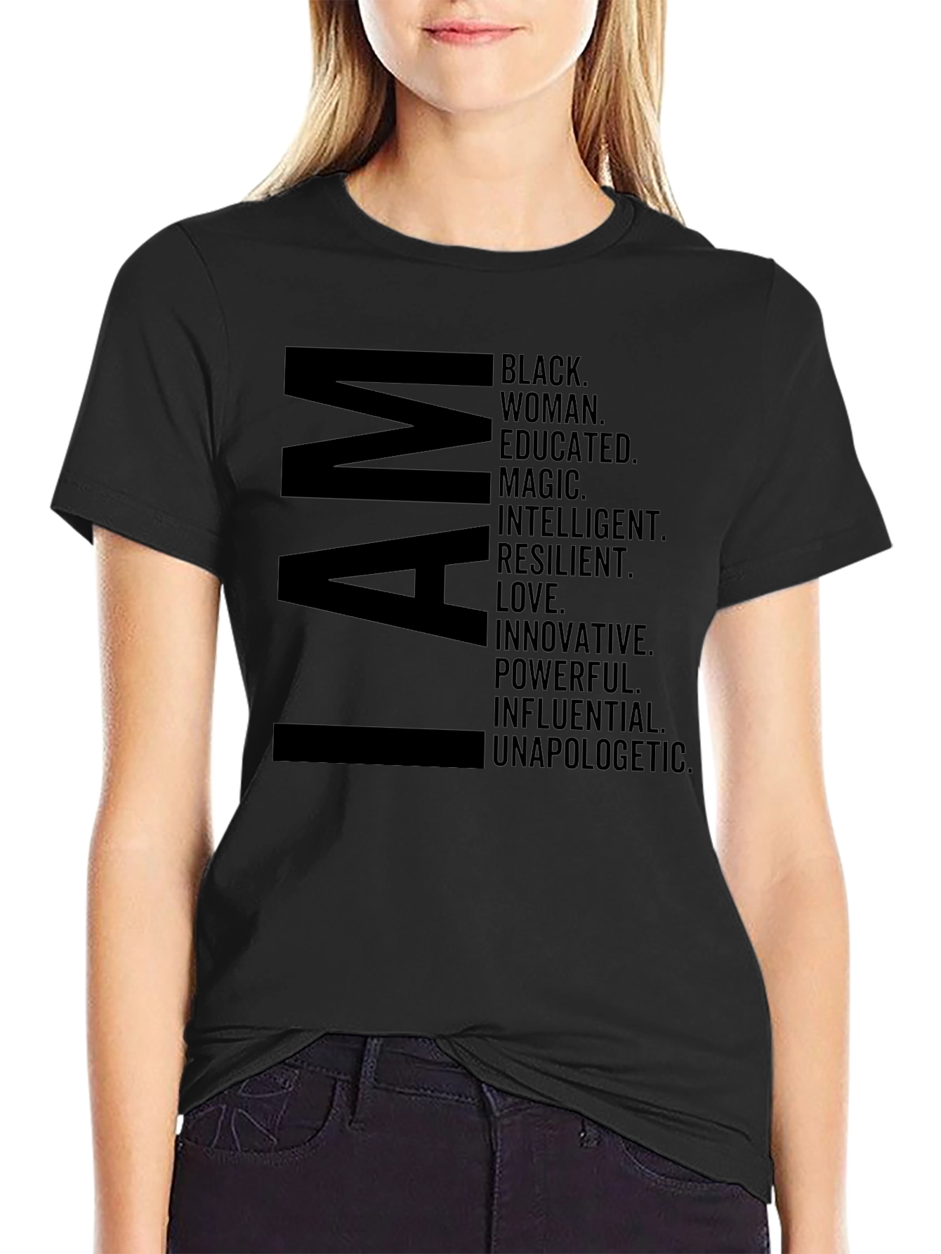 I AM Black Woman Empowering Statement T-Shirt