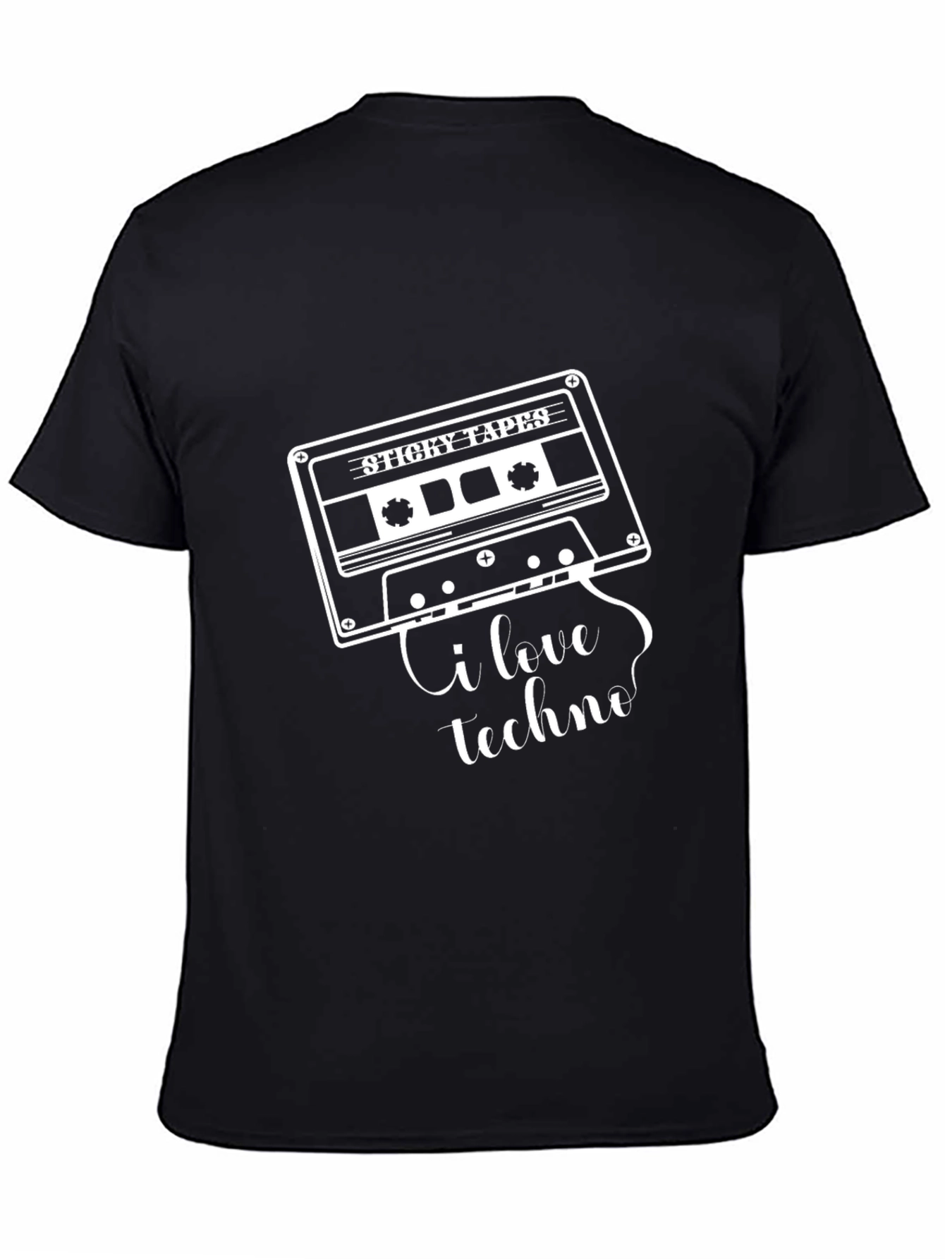 I Love Techno Cassette Tape Graphic T-Shirt